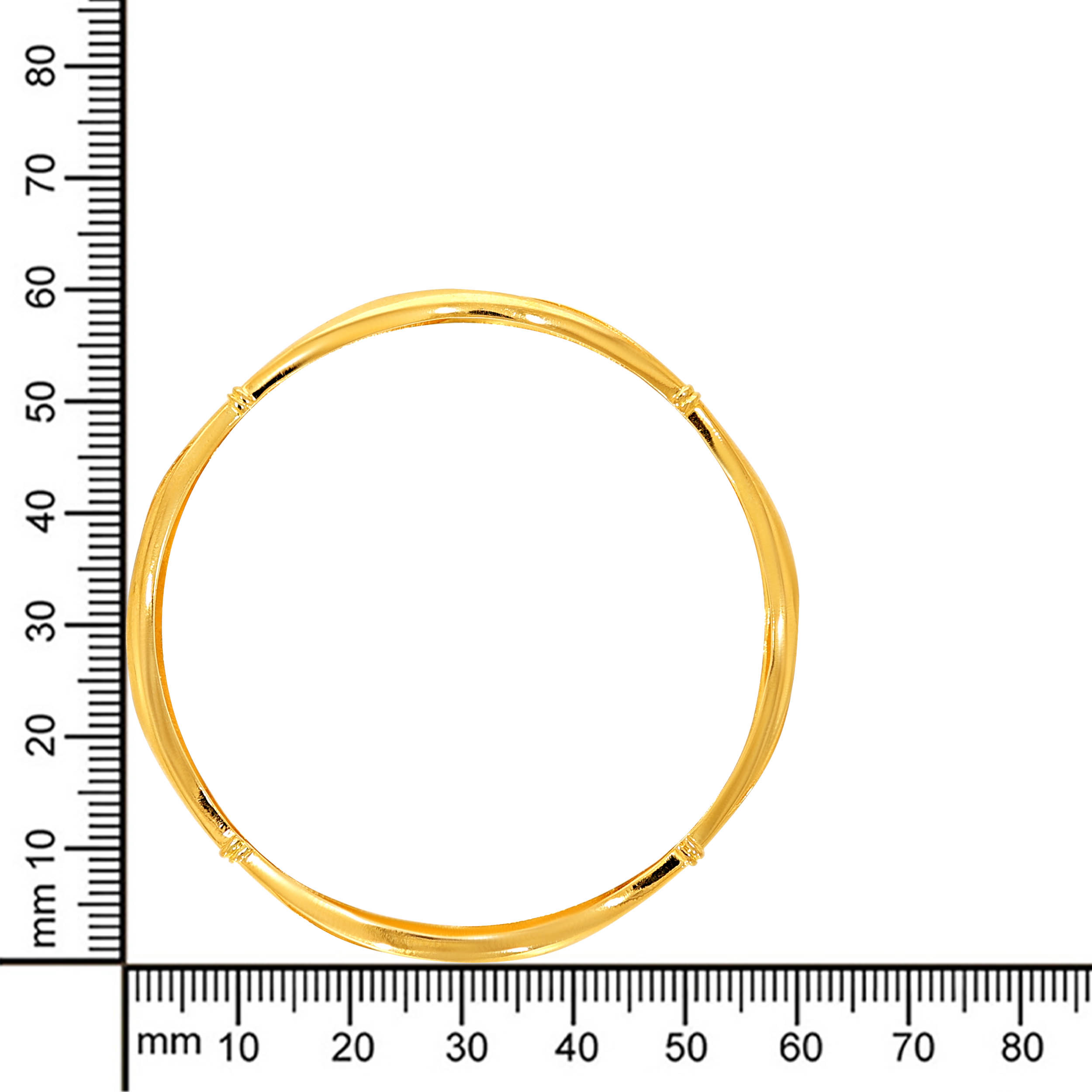 Bold Waves Gold Bangle - Senco Gold and Diamonds