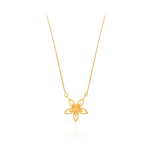 Luminous Petal Gold Chain Pendant - Senco Gold and Diamonds