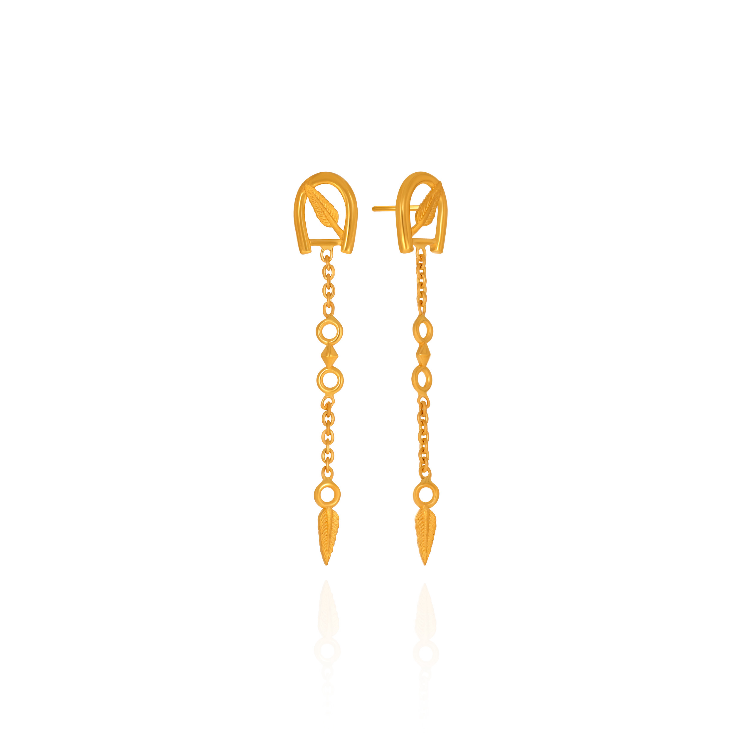 Festive Leaftrail Gold Earrings - Senco Gold and Diamonds