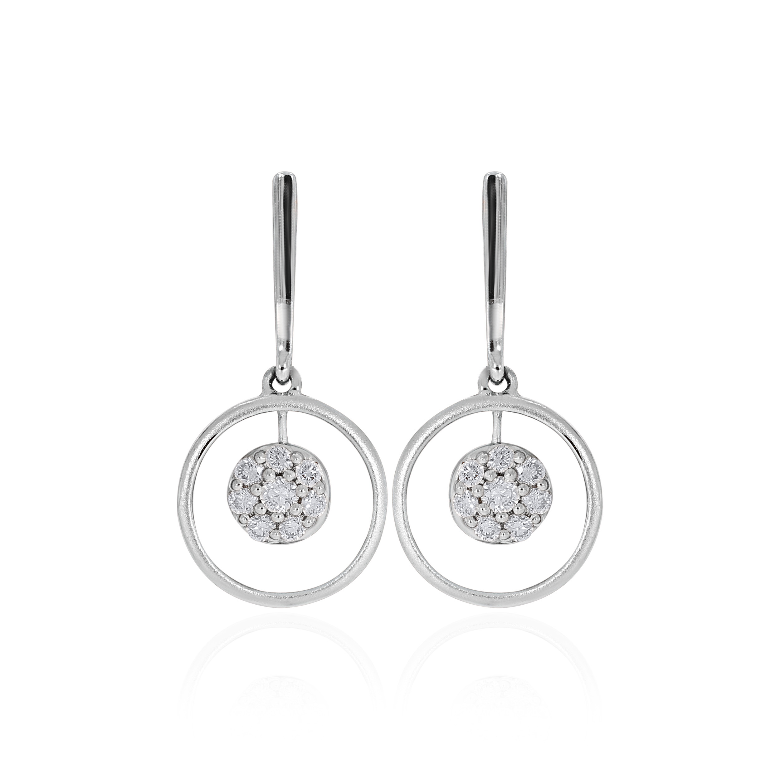 Eclipse Cluster Platinum Earrings - Senco Gold and Diamonds