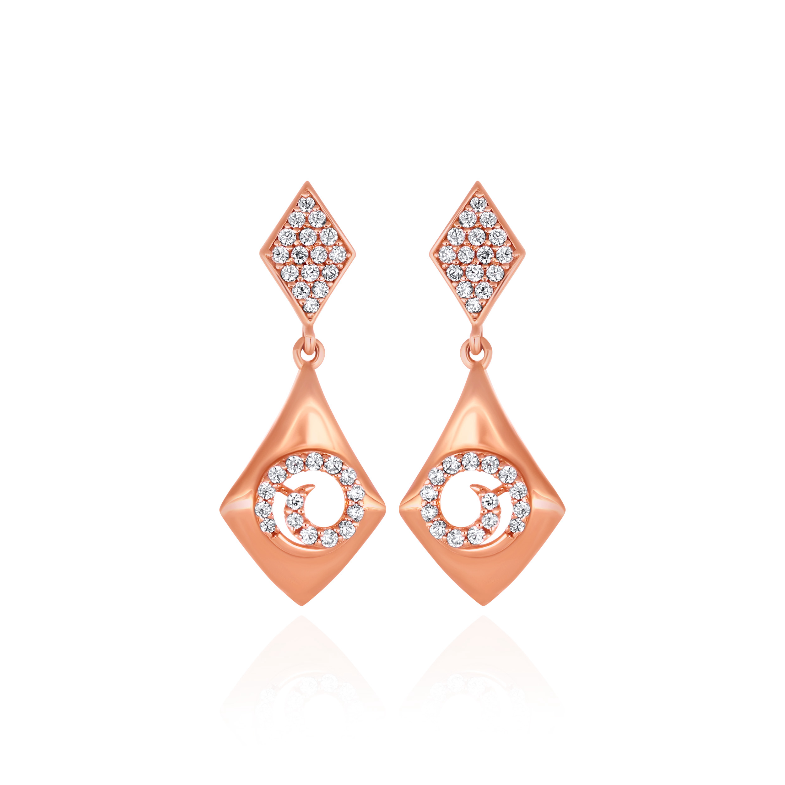 Opaline Rosette Gold Drop Earrings - Senco Gold and Diamonds