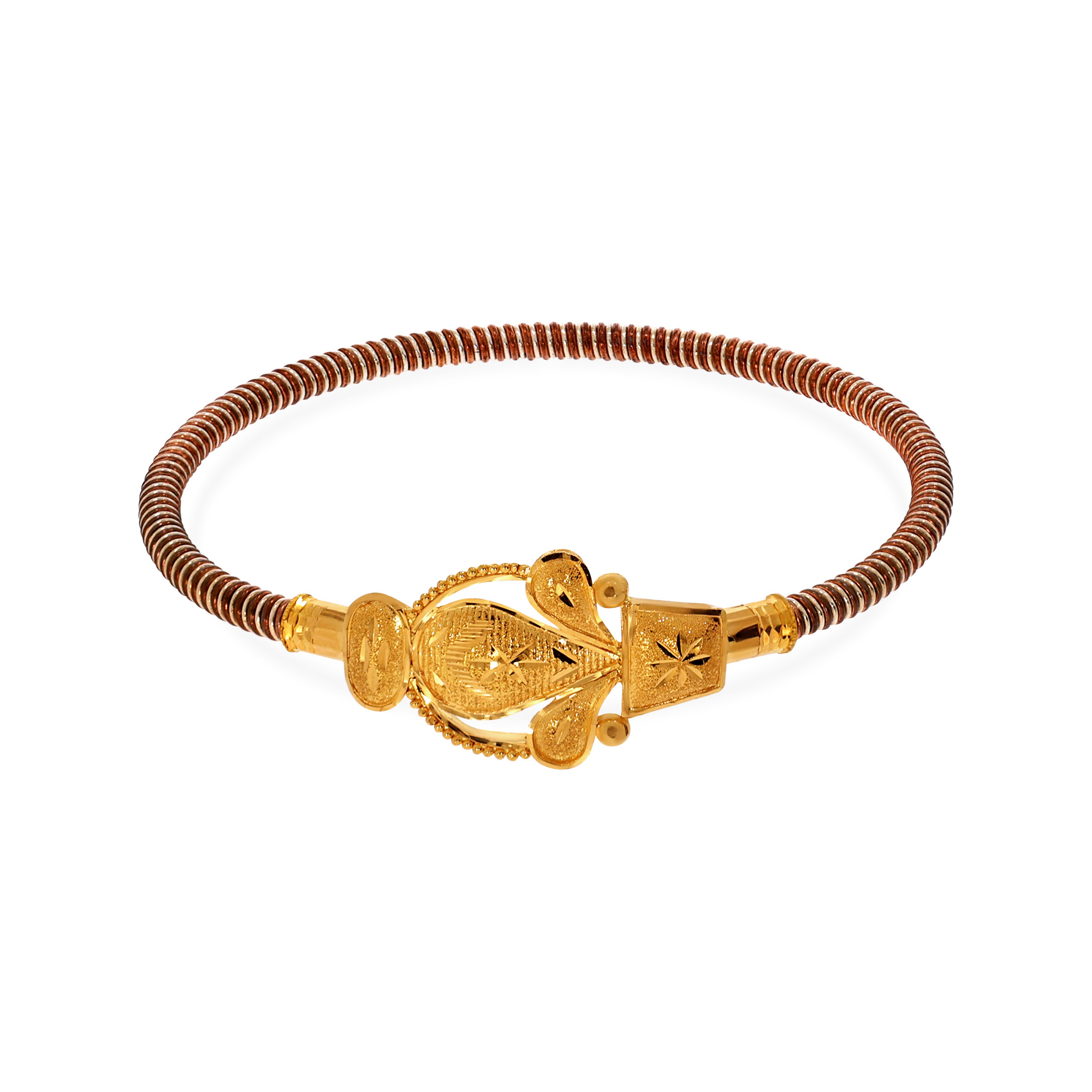 Floral Harmony Gold Noa Bangle - Senco Gold and Diamonds