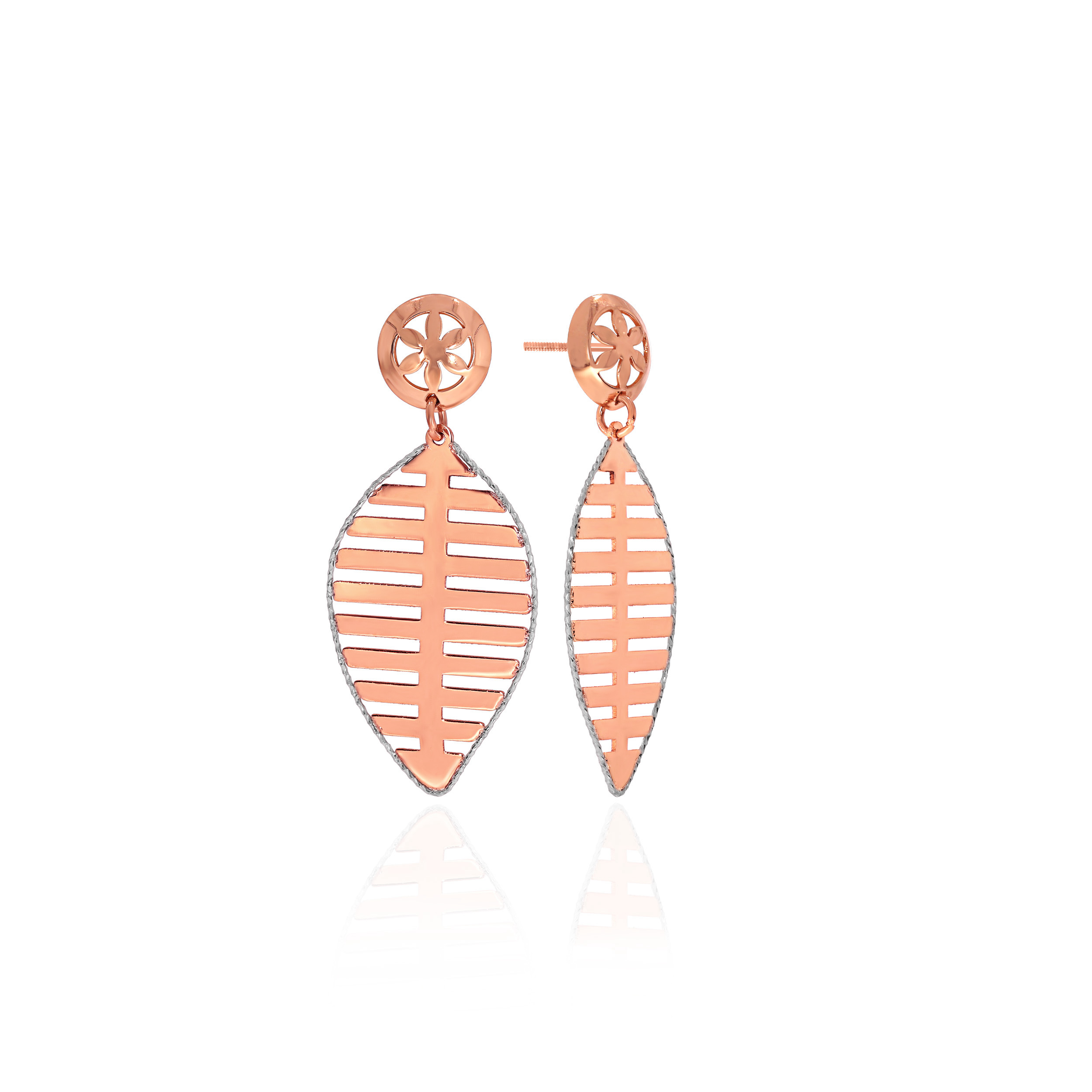 Classic Leaf Outline Gold Earrings - Senco Gold and Diamonds