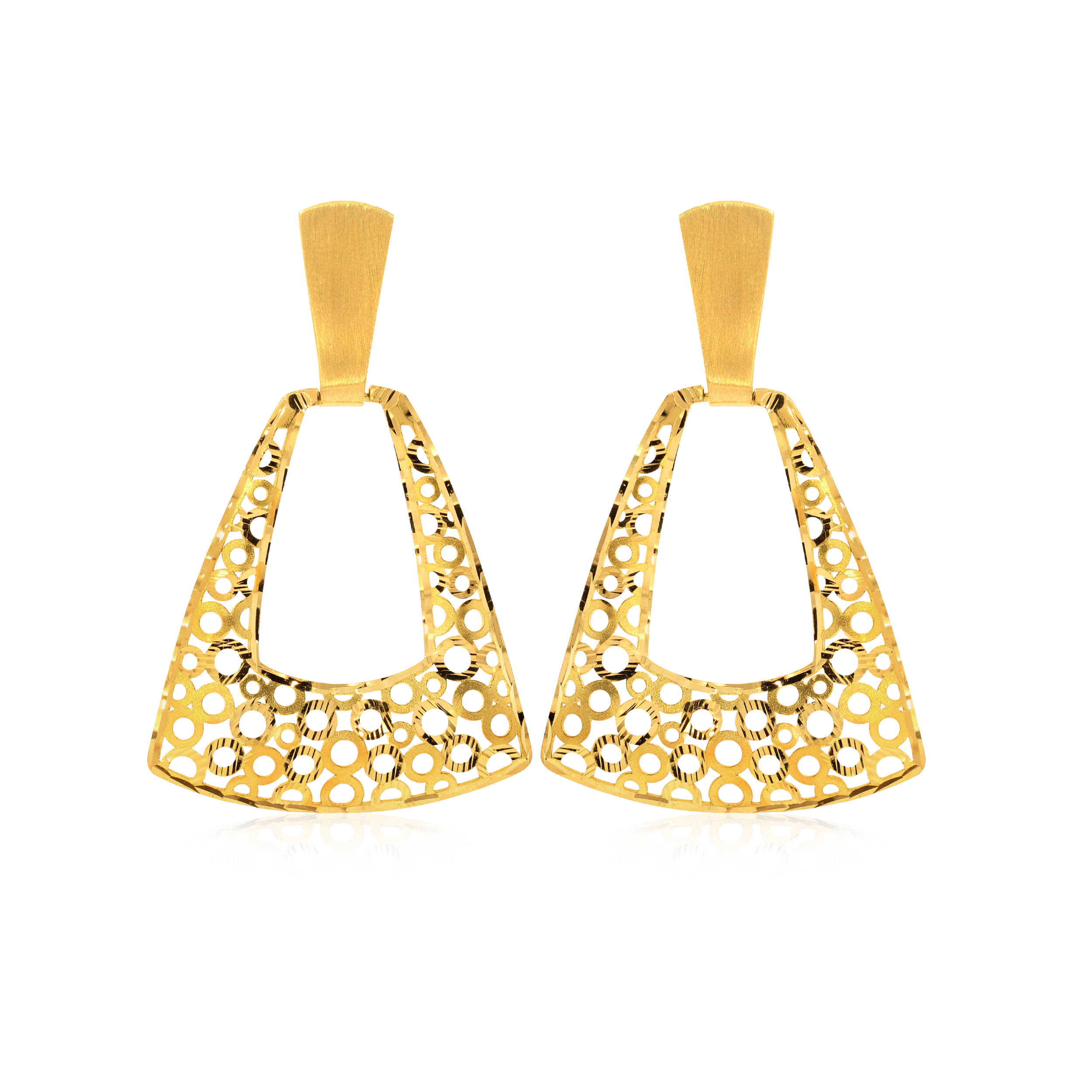 Musical Intricacy Gold Danglers - Senco Gold and Diamonds