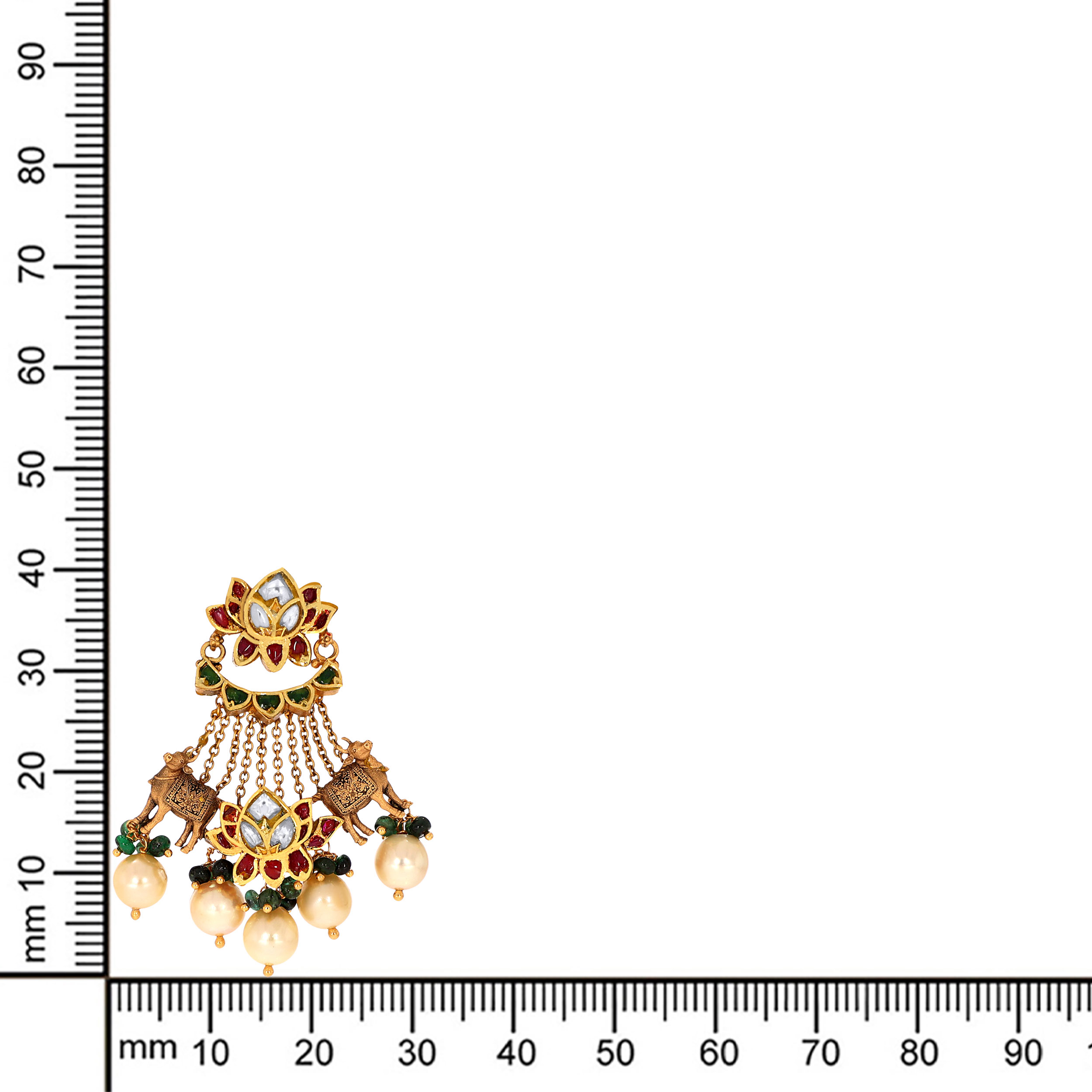 22K Yellow Gold Kundan Drop Earrings-GPGN-D000788475 - Senco Gold and Diamonds