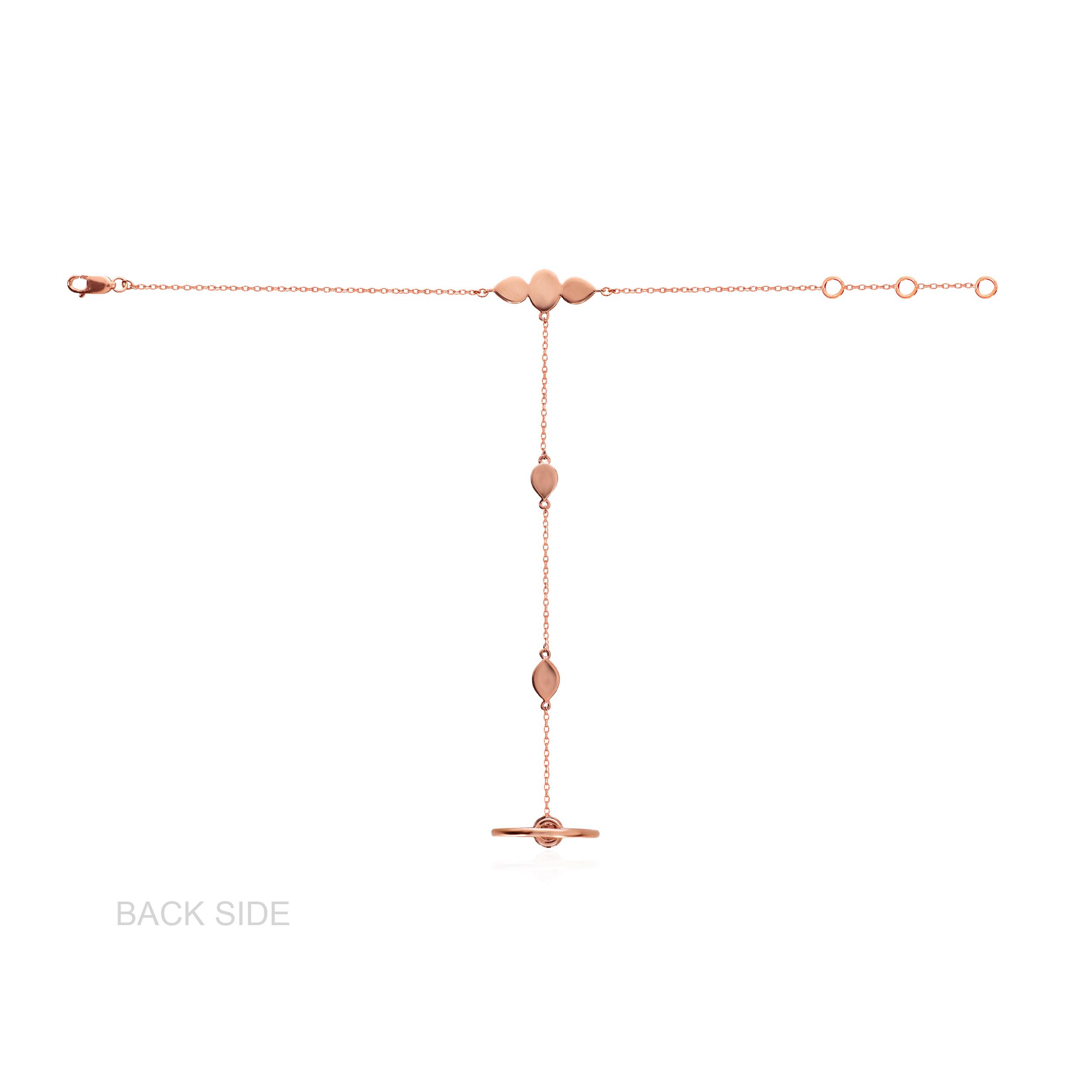 Serene Droplets Diamond Haathphool Bracelet - Senco Gold and Diamonds
