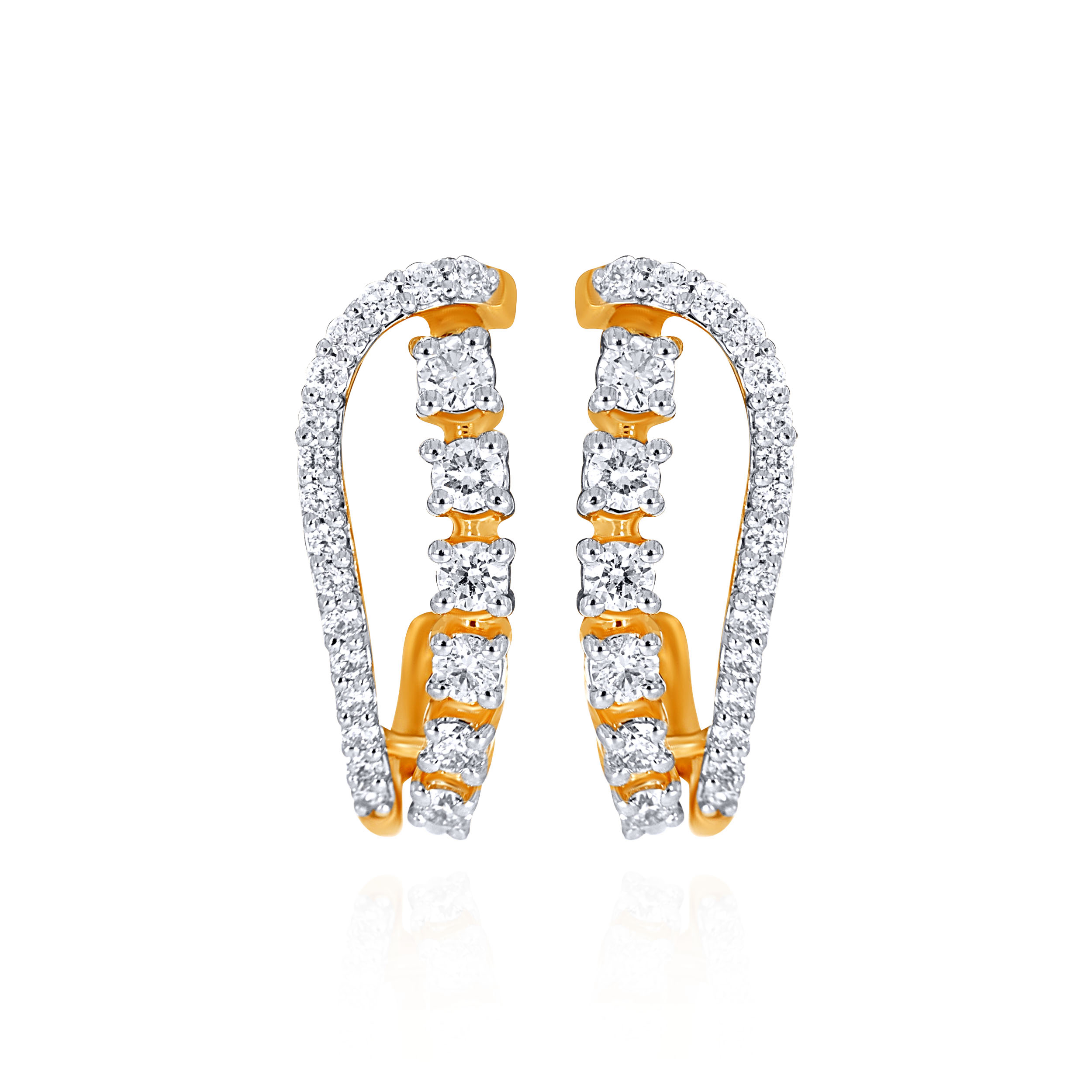 Luminous Curve Diamond Studs - Senco Gold and Diamonds
