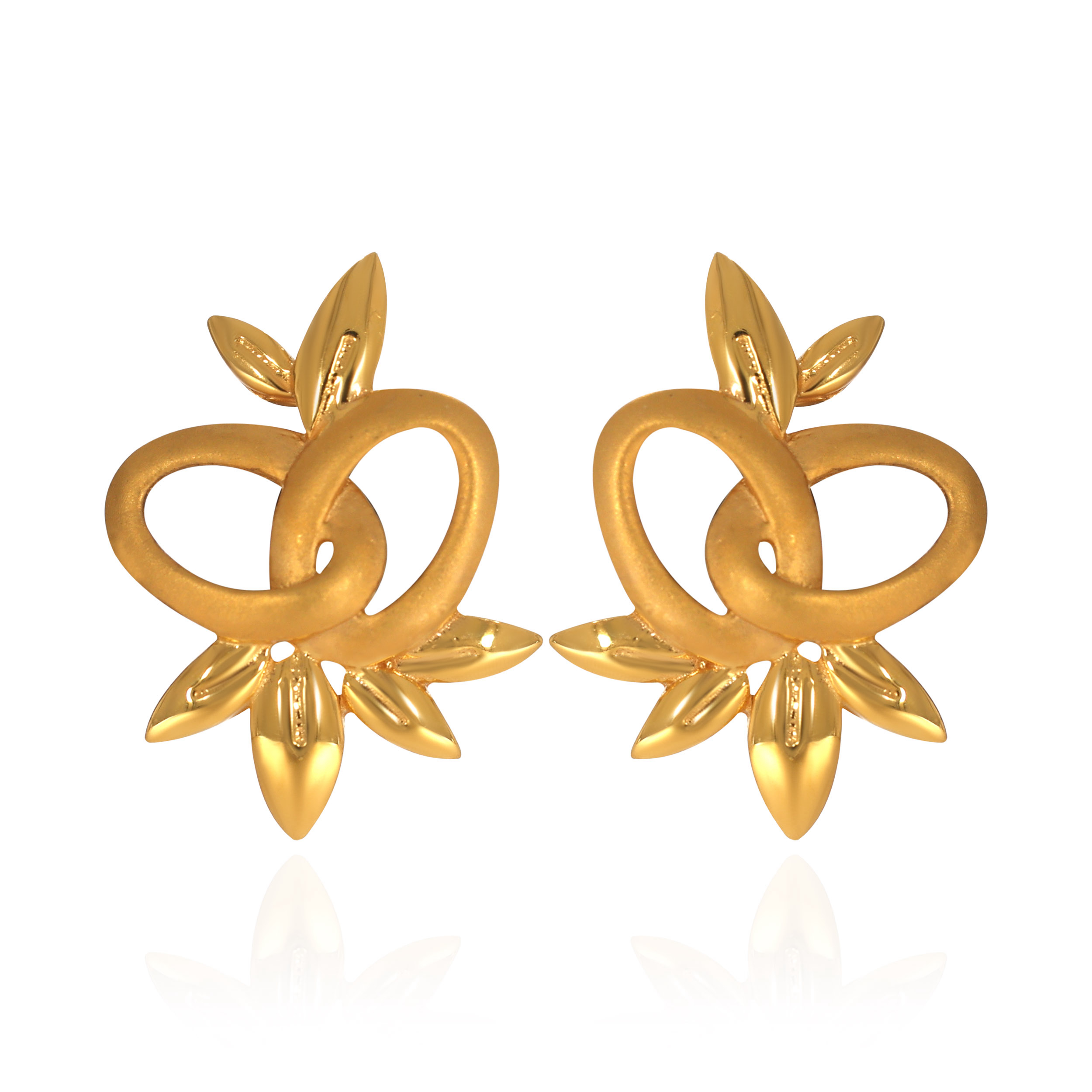 Willow Whisper Gold Studs - Senco Gold and Diamonds