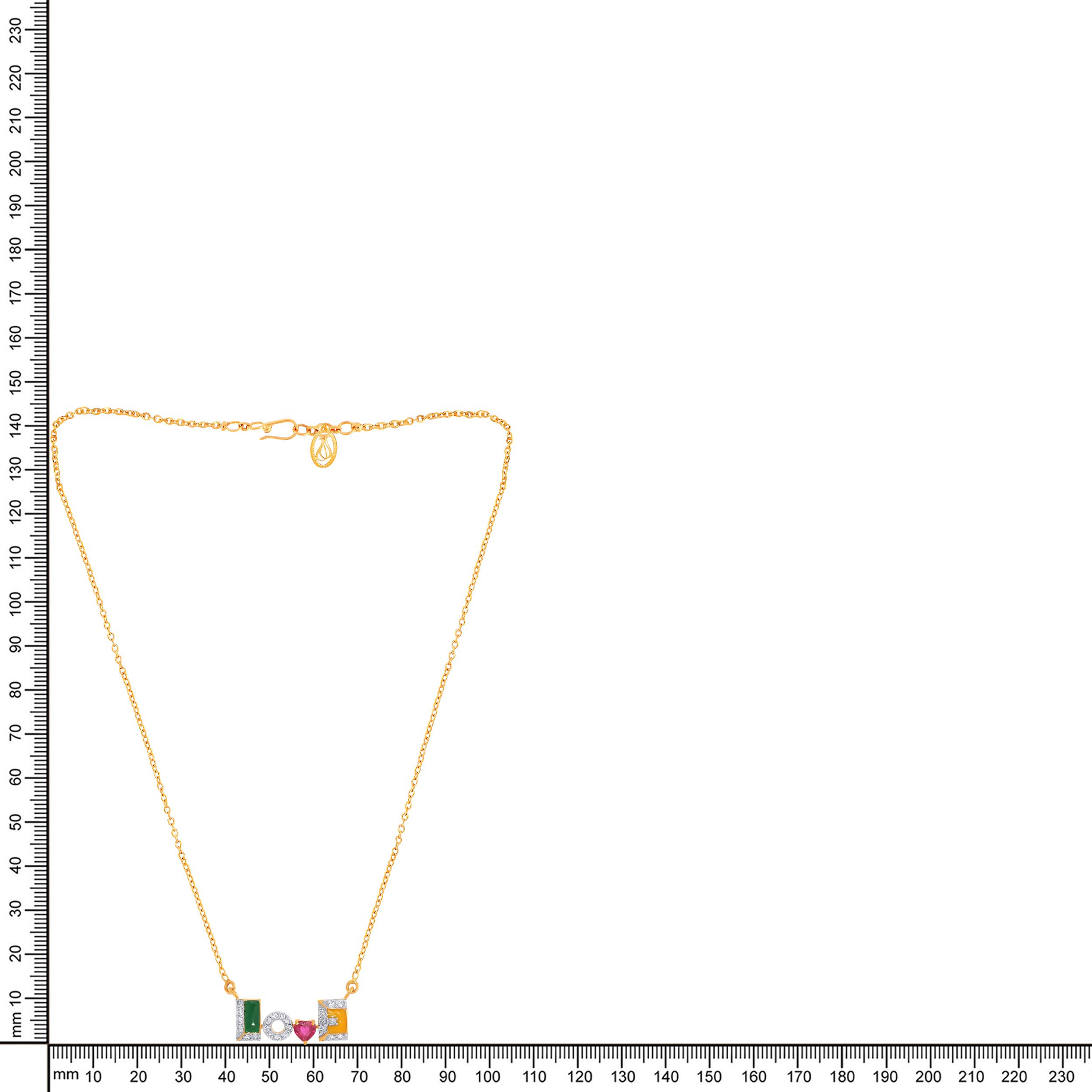 Shimmery Love Diamond Chain Pendant - Senco Gold and Diamonds