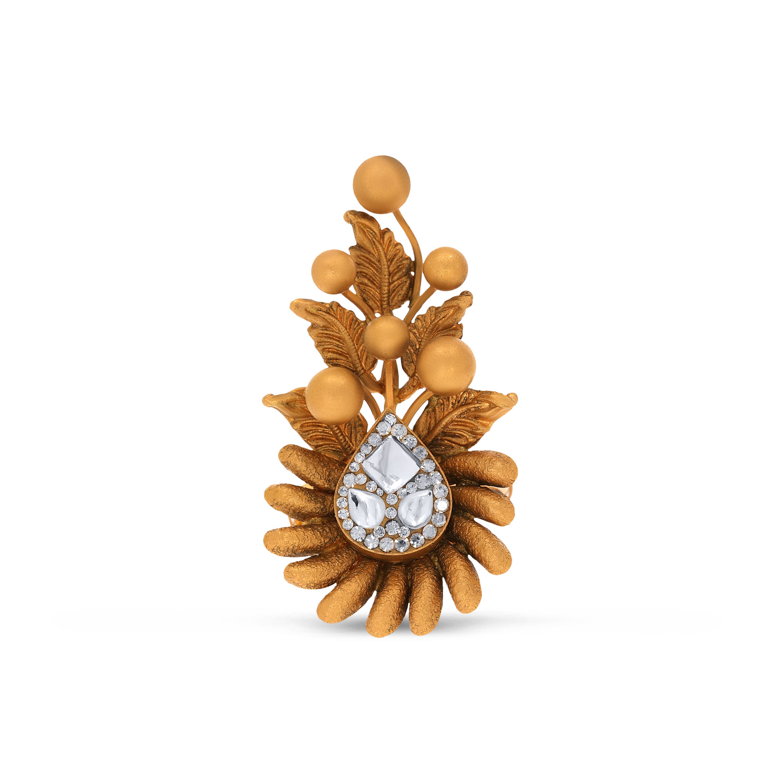 22K Yellow Gold Kundan Ring-GLR-D000765127 - Senco Gold and Diamonds