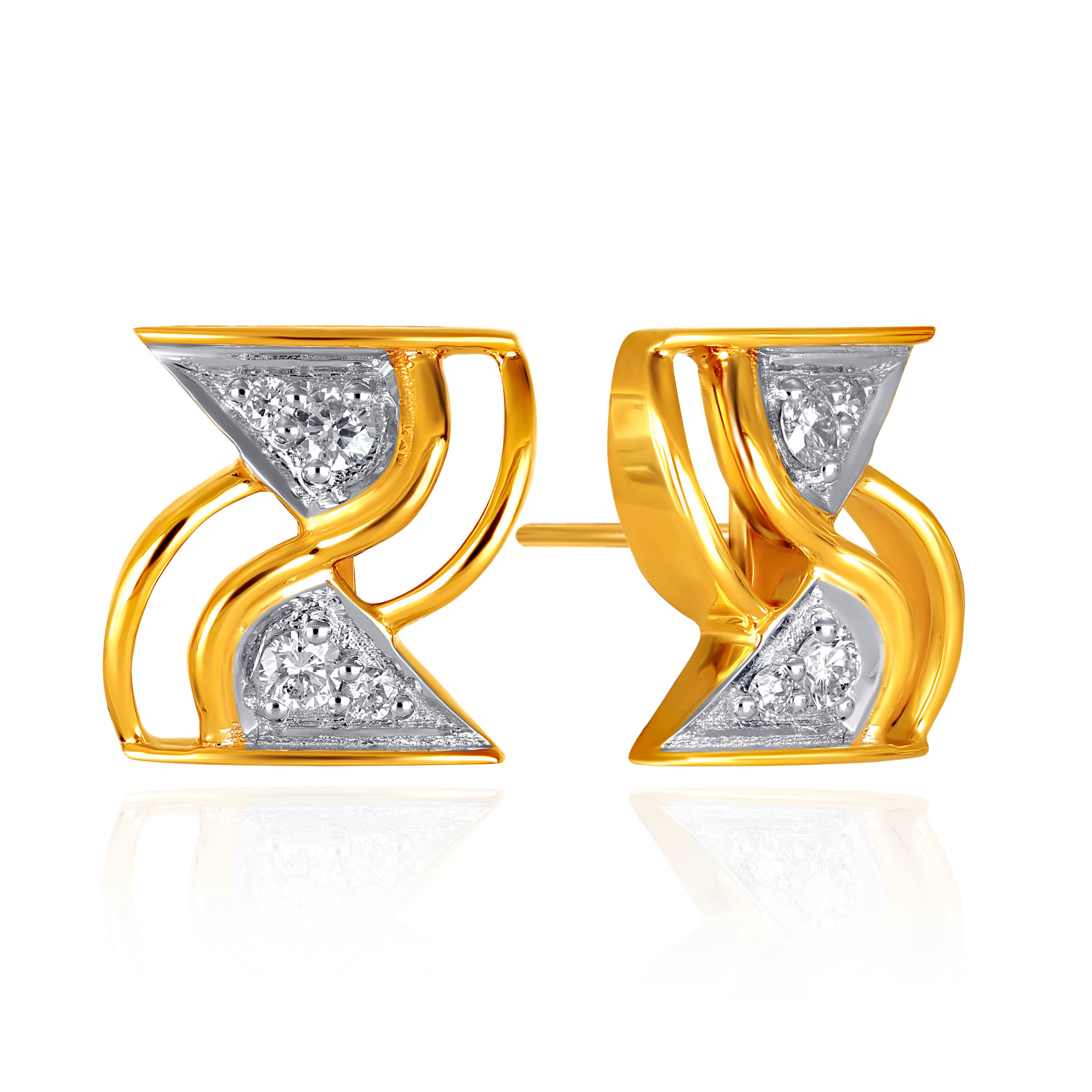 Artistic Curve Diamond Studs - Senco Gold and Diamonds