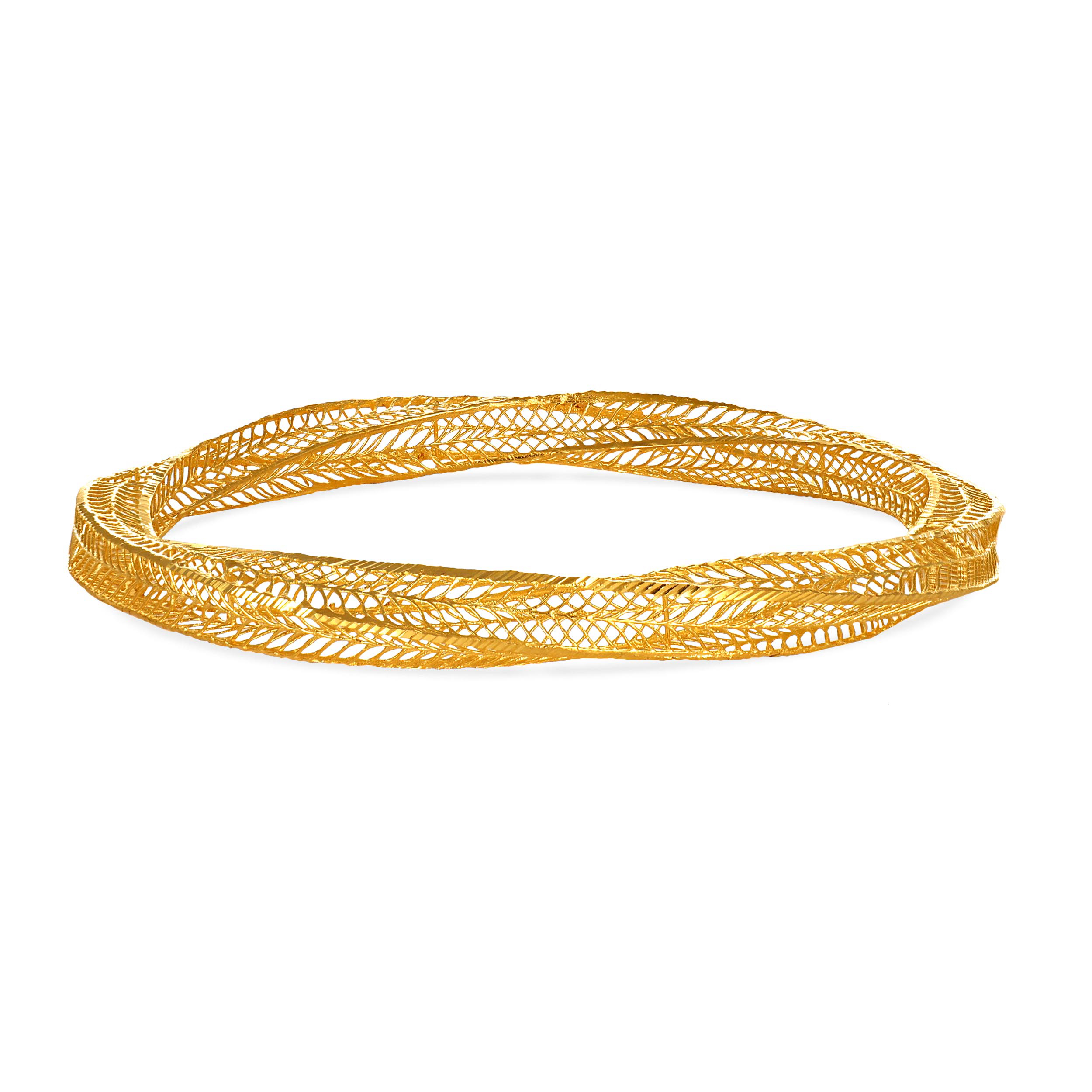 Ethereal Mesh Gold Chur Bangle - Senco Gold and Diamonds