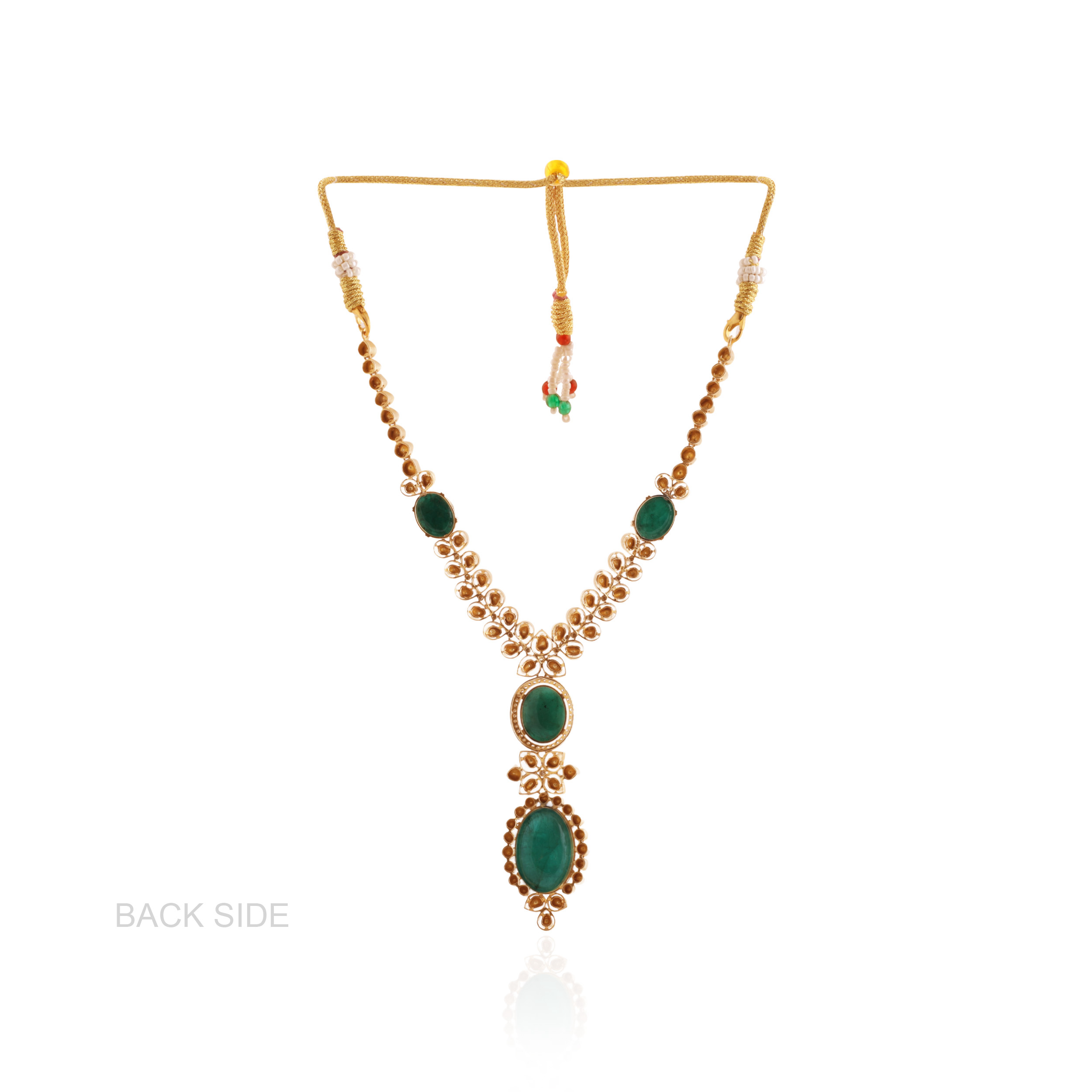 Regal Verdure Polki Diamond Necklace - Senco Gold and Diamonds