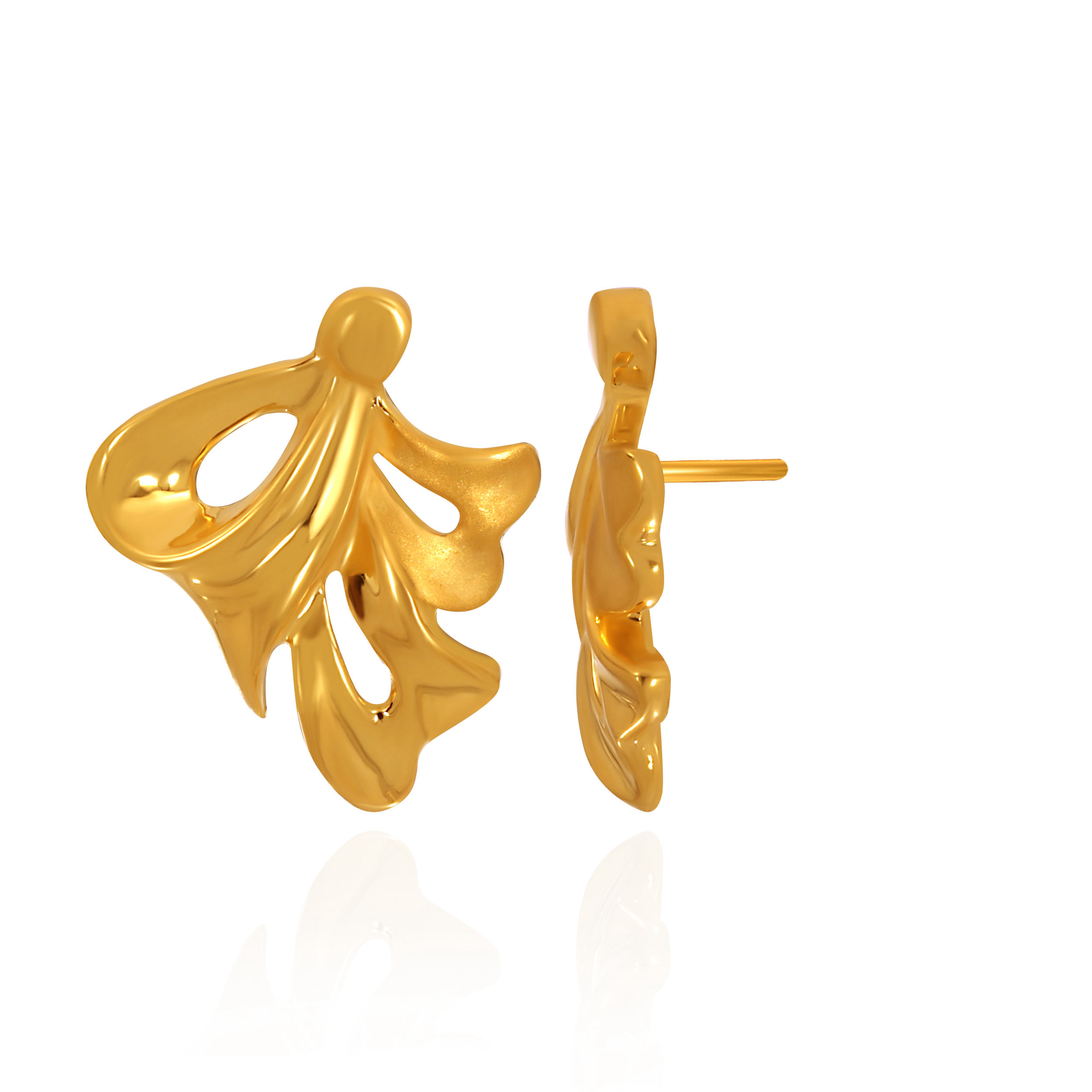 Organic Grace Gold Studs - Senco Gold and Diamonds