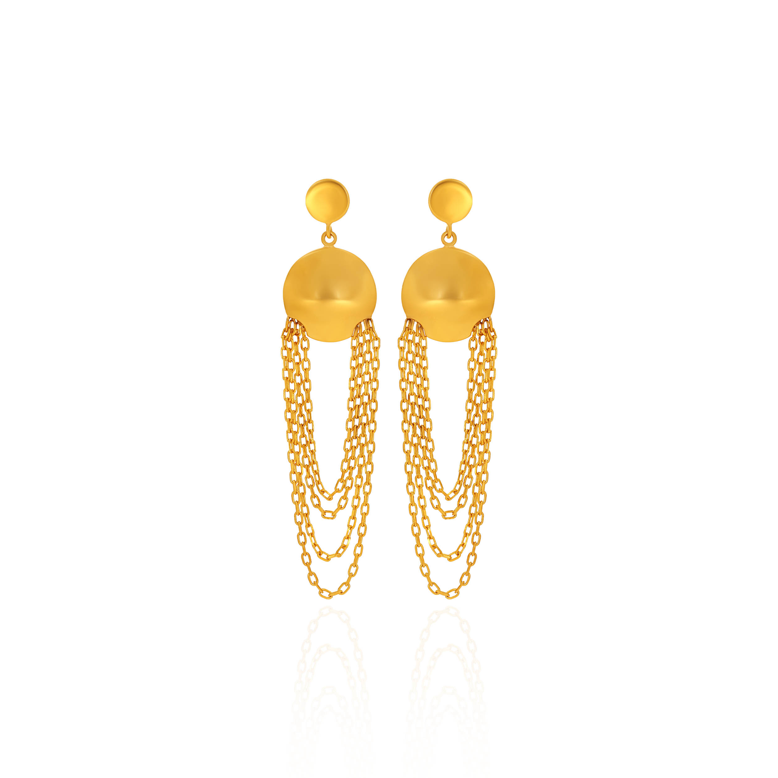 Flowing Sphere Long Gold Earrings - Senco Gold and Diamonds