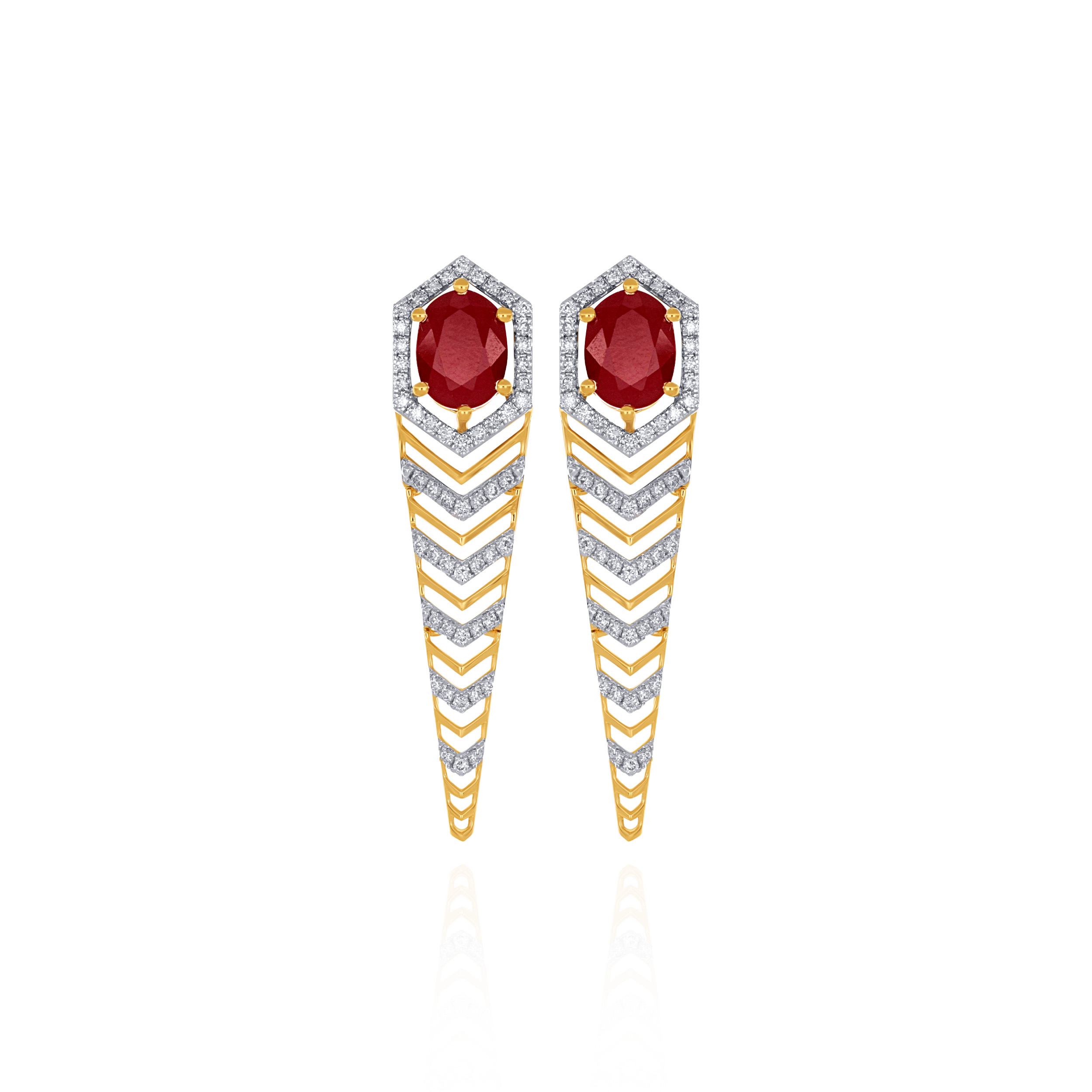 Crimson Chevron Diamond Earrings - Senco Gold and Diamonds