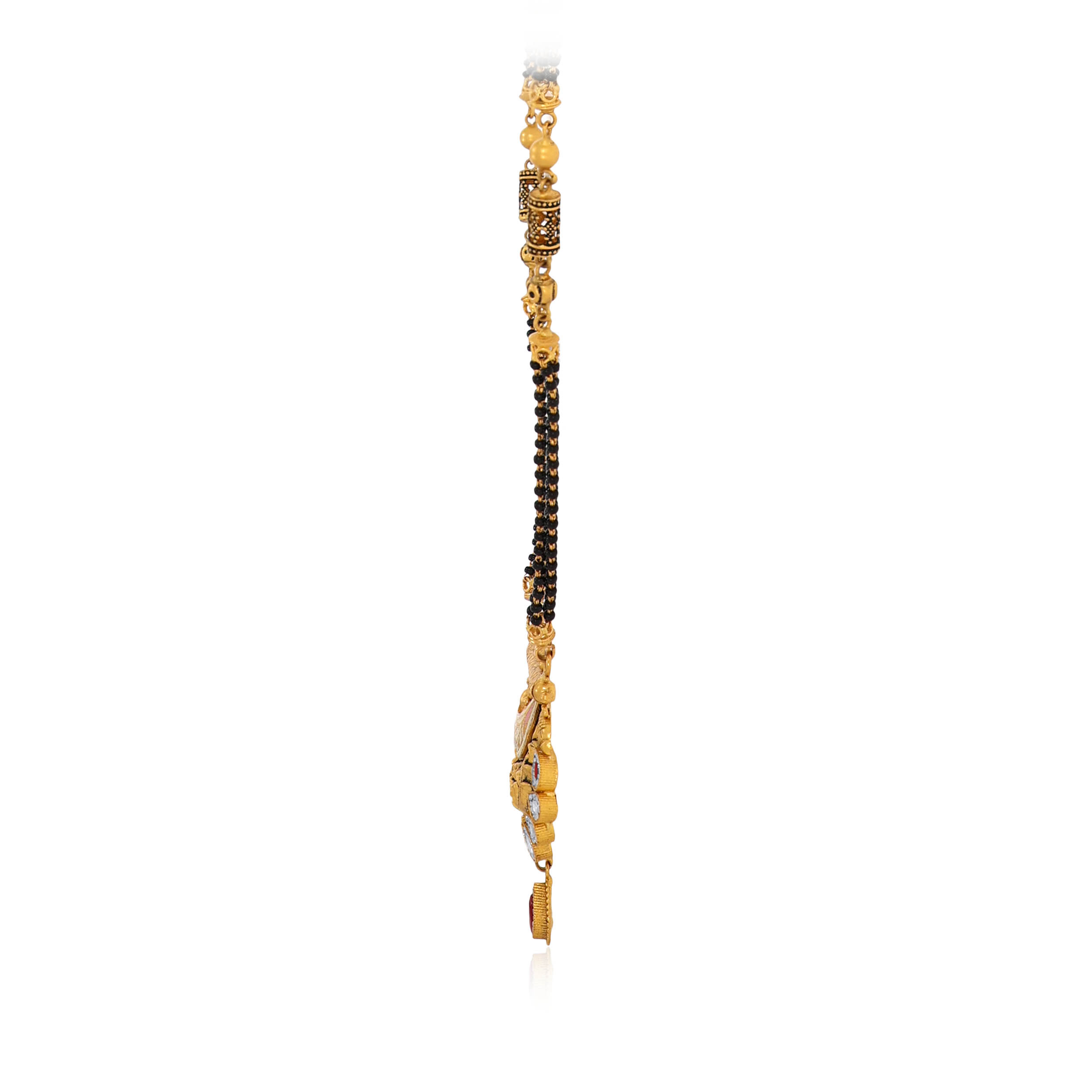 Artsy Bloom Antique Gold Mangalsutra - Senco Gold and Diamonds