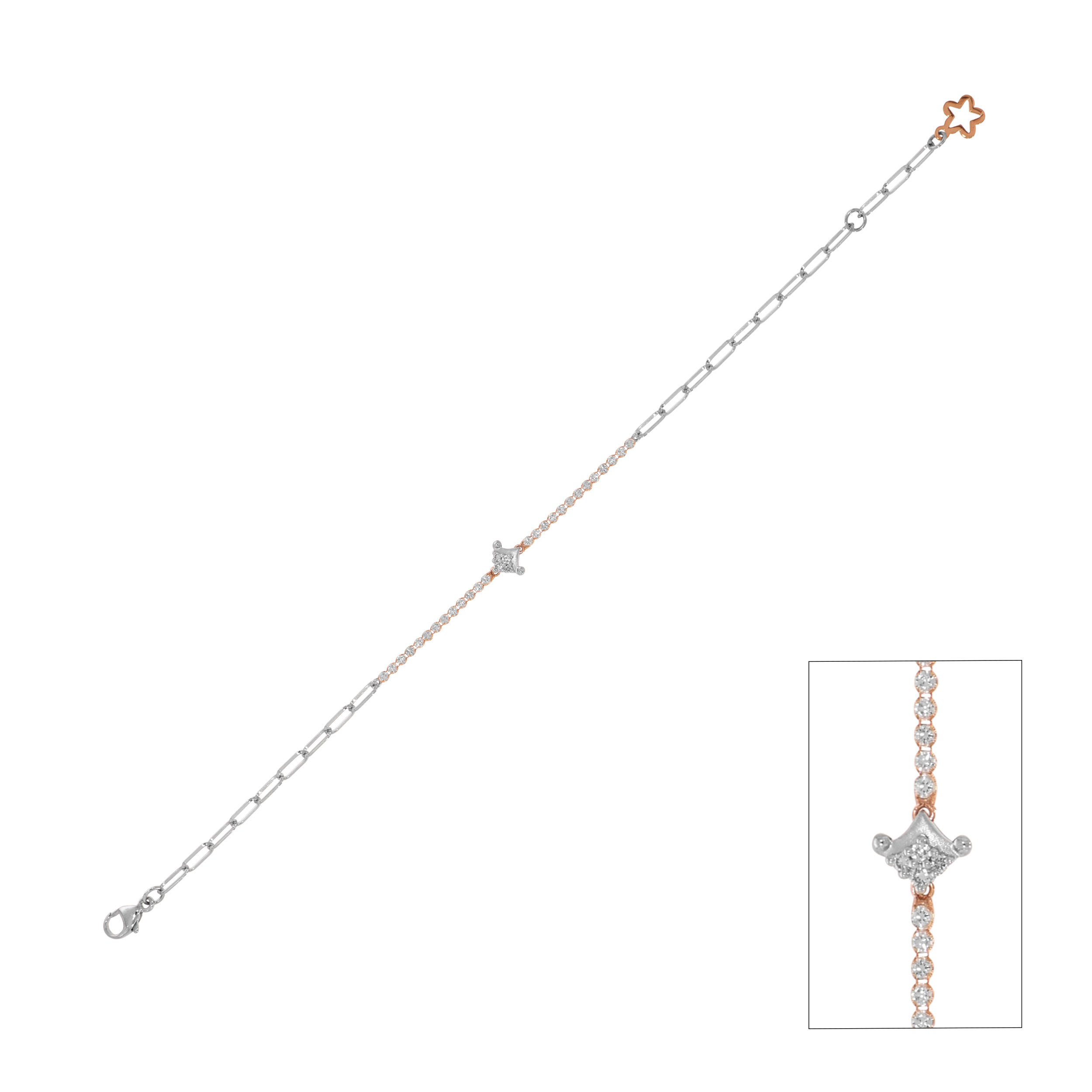 Elegant Dual Tone Platinum Bracelet - Senco Gold and Diamonds