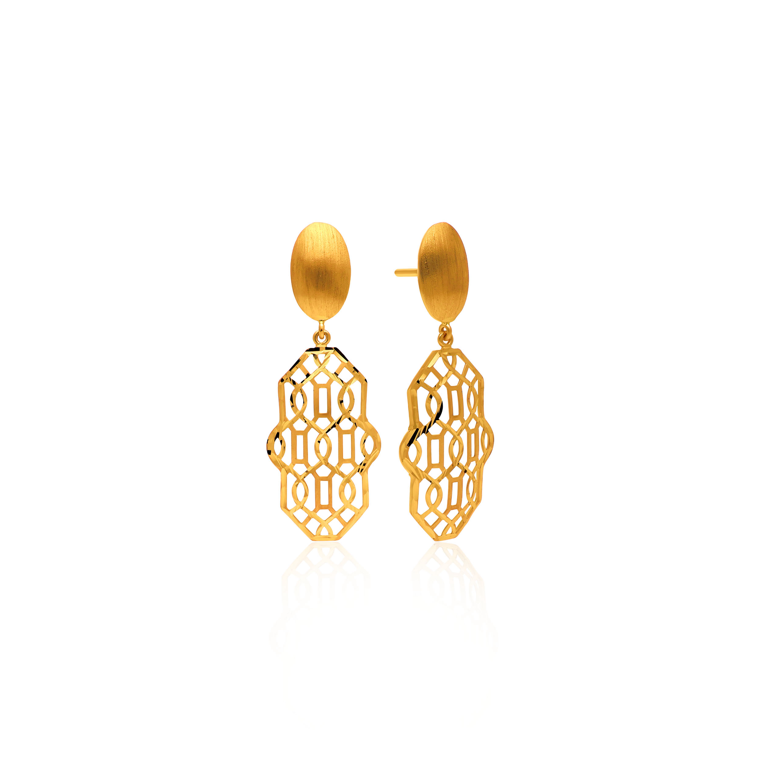 Modern Minimalism Gold Earrings - Senco Gold and Diamonds