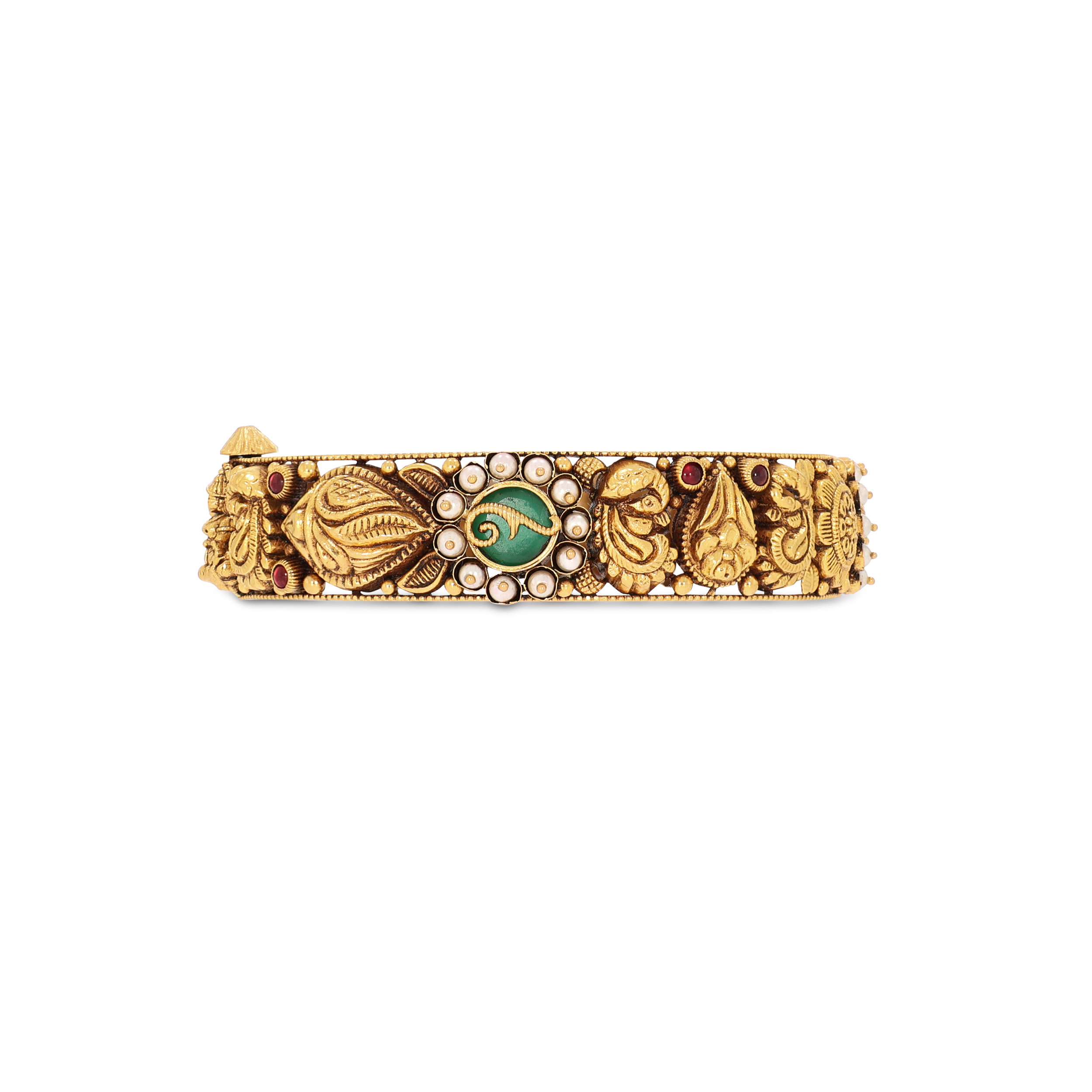 Cultural Essence Antique Gold Chur Bangle - Senco Gold and Diamonds