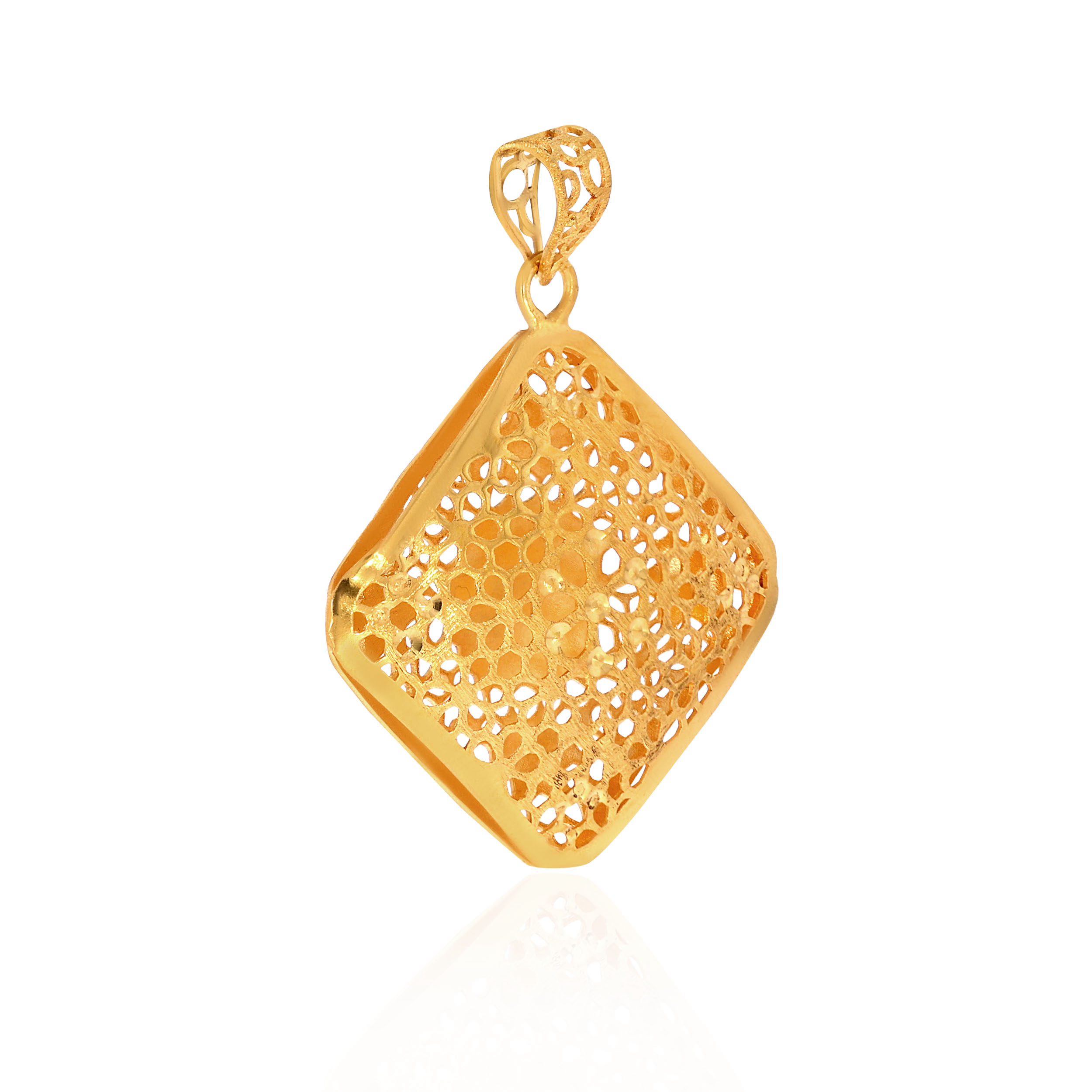 Floral Deco Gold Pendant - Senco Gold and Diamonds