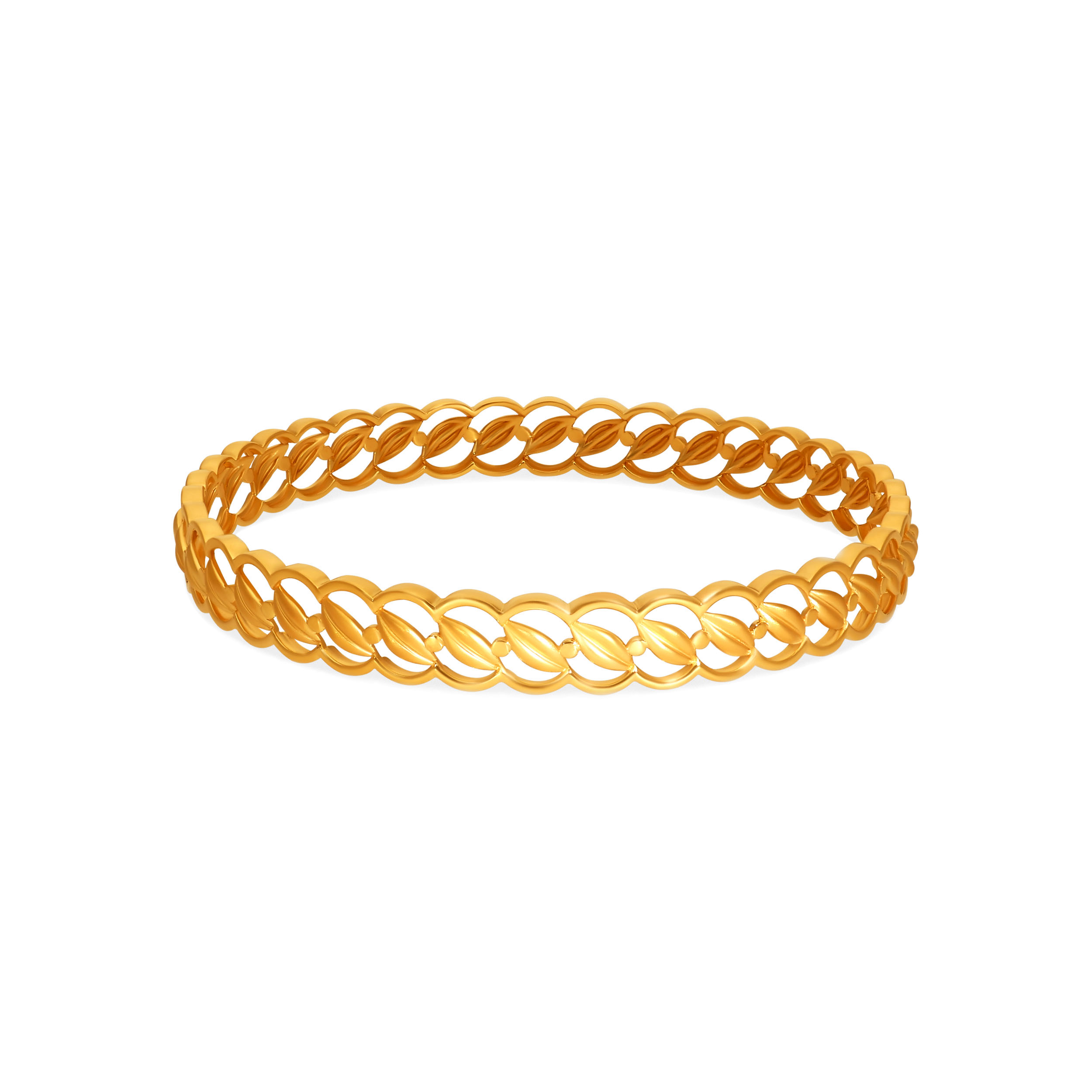 Oval Wave Gold Bangle - Senco Gold and Diamonds