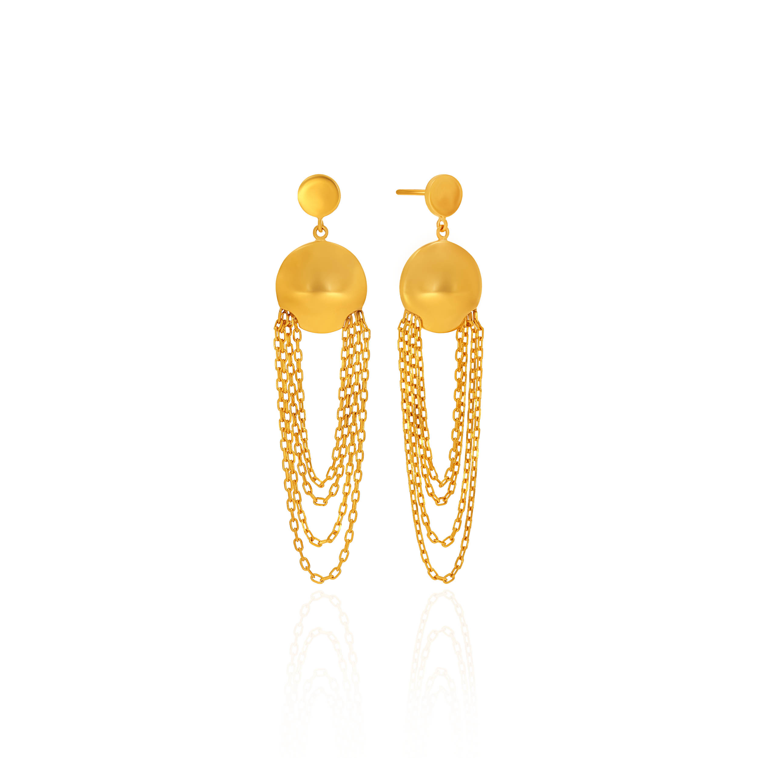 Flowing Sphere Long Gold Earrings - Senco Gold and Diamonds