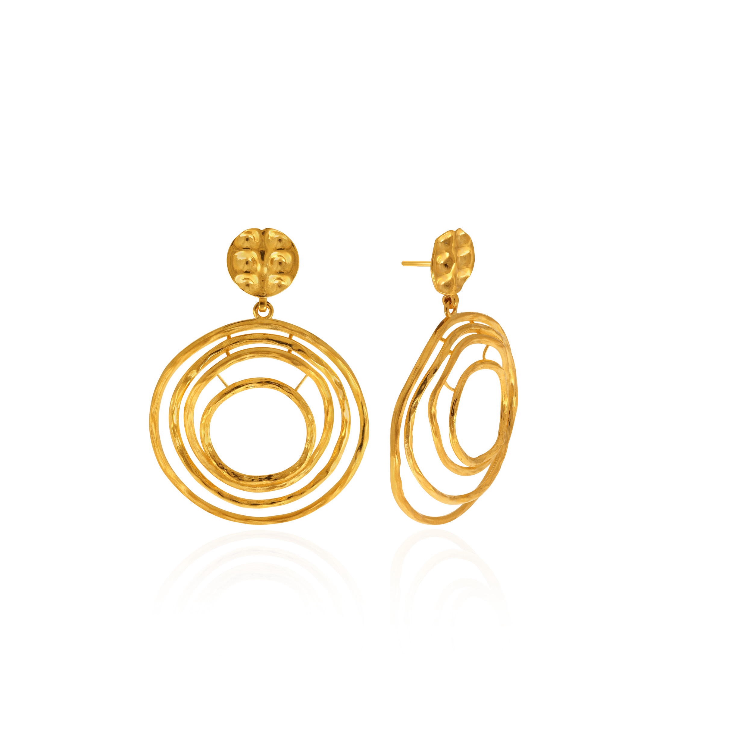 Spherical Array Gold Drop Earrings - Senco Gold and Diamonds