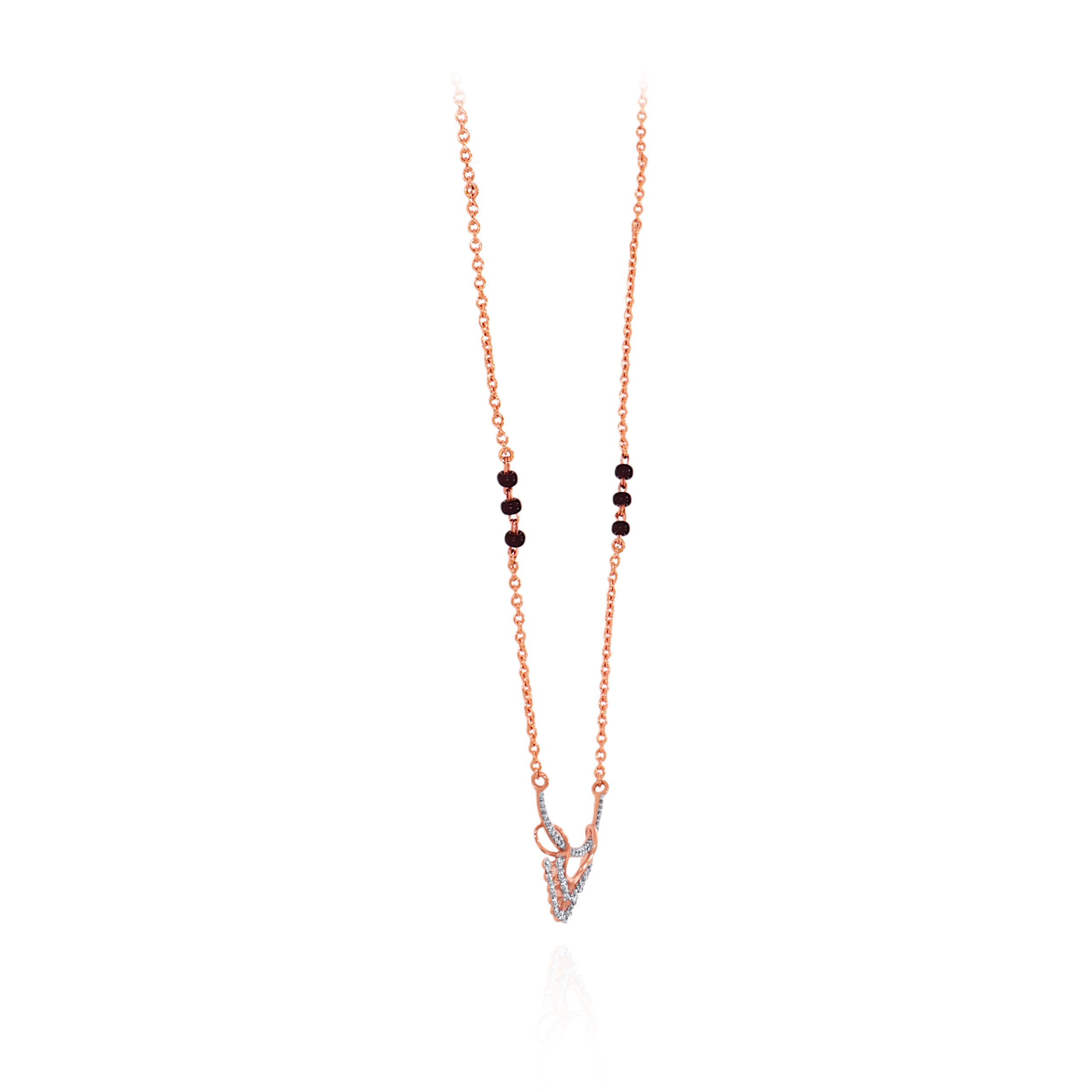Rosé Aura Diamond Mangalsutra - Senco Gold and Diamonds