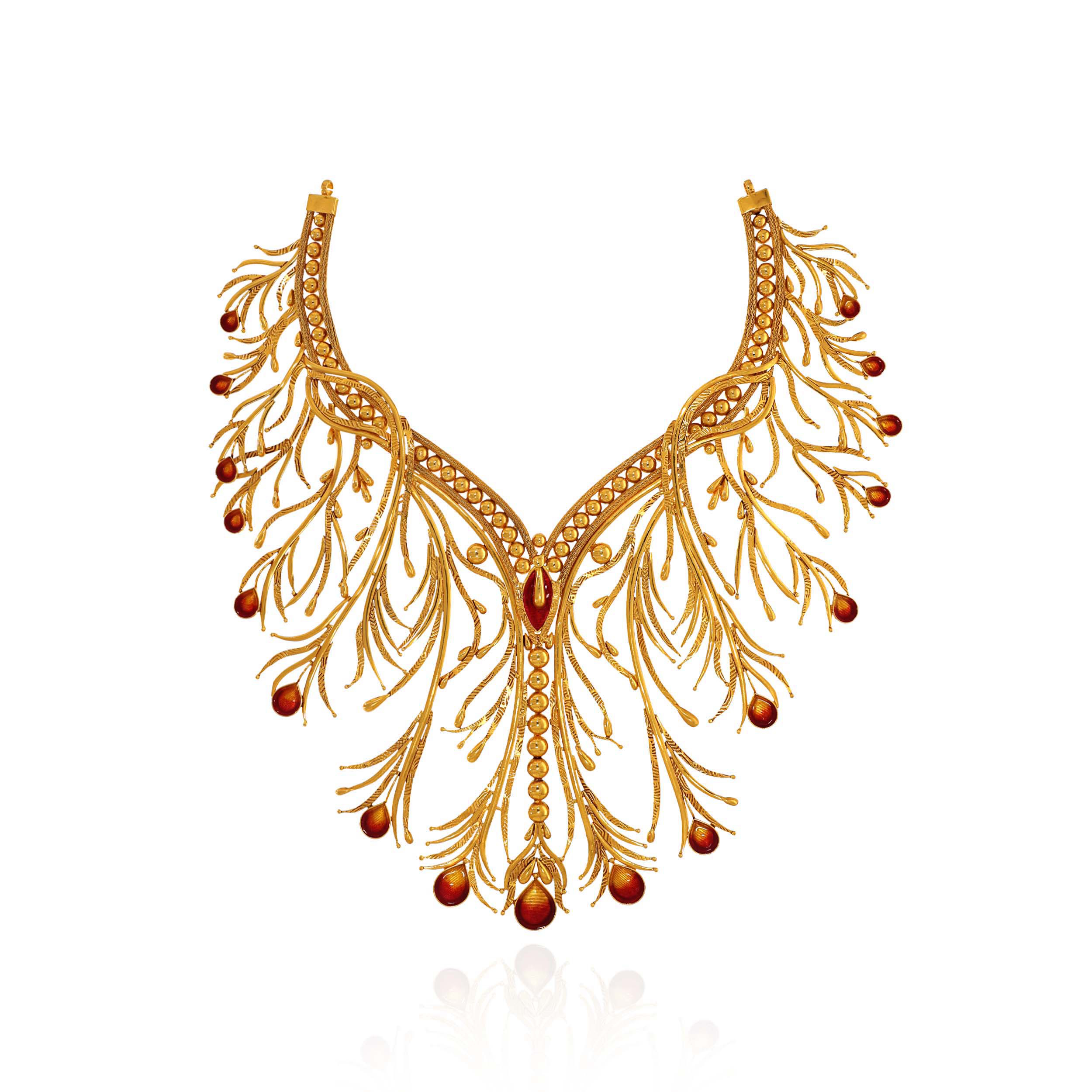 Emberdrop Meenakari Gold Necklace - Senco Gold and Diamonds