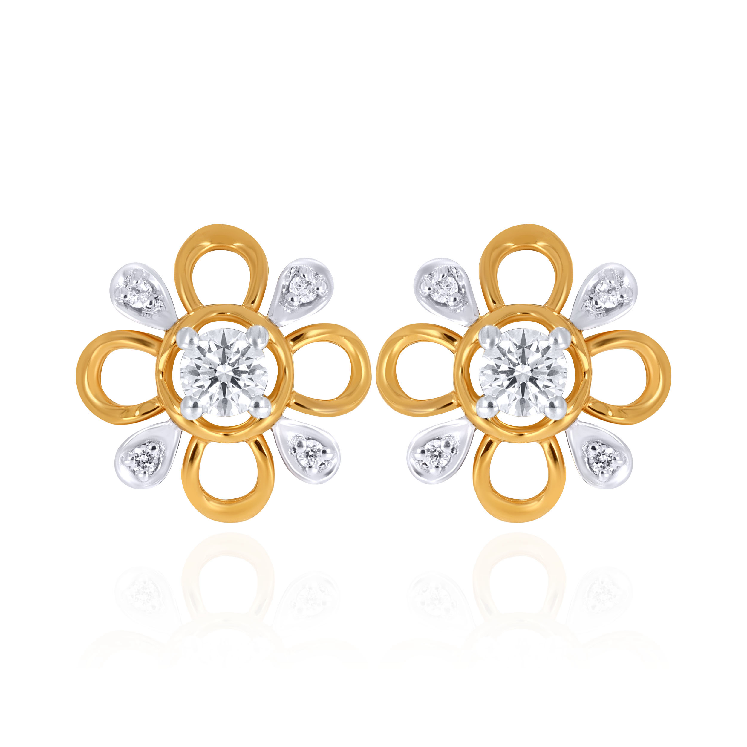 Floral Gleam Diamond Studs - Senco Gold and Diamonds