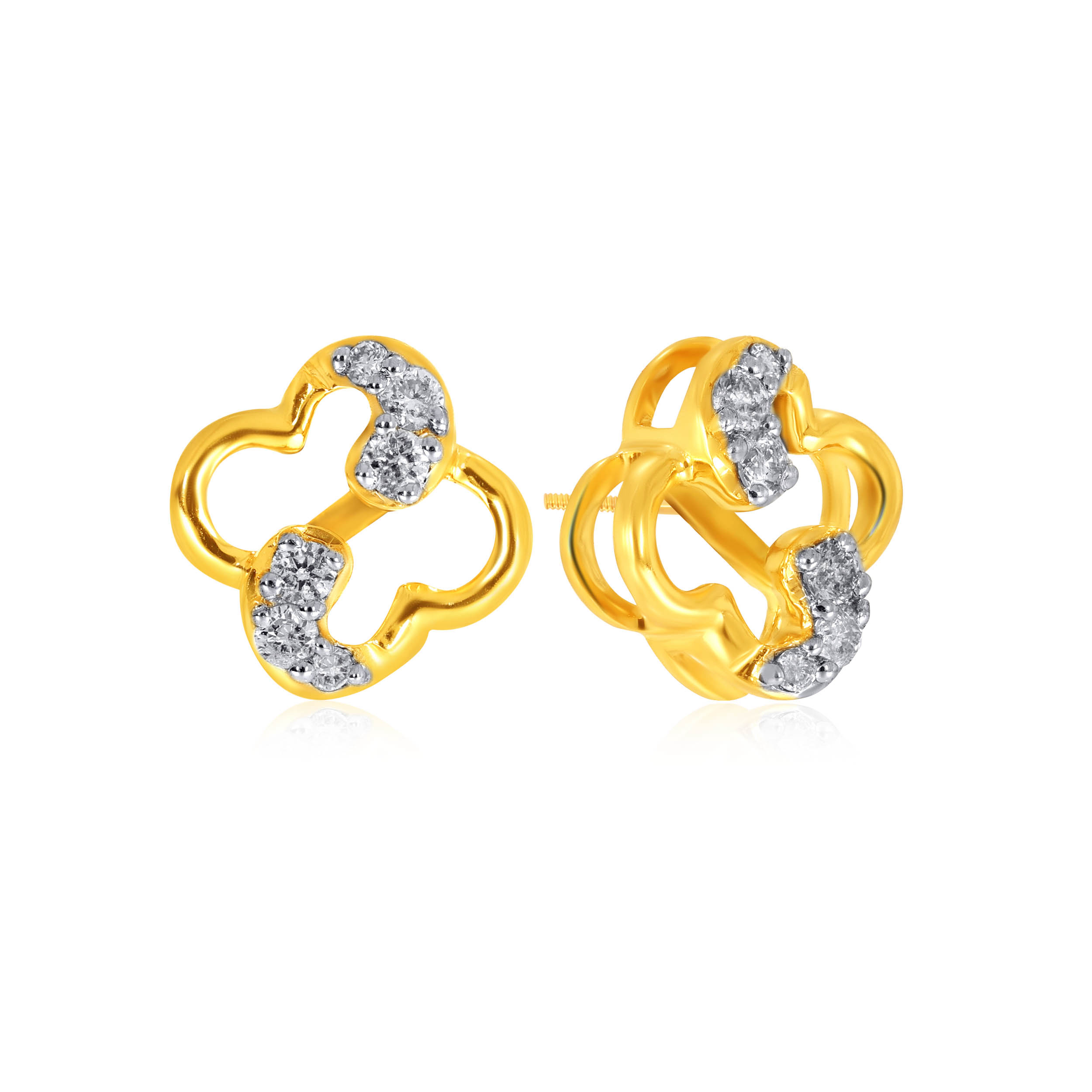Whirled Bloom Diamond Studs - Senco Gold and Diamonds