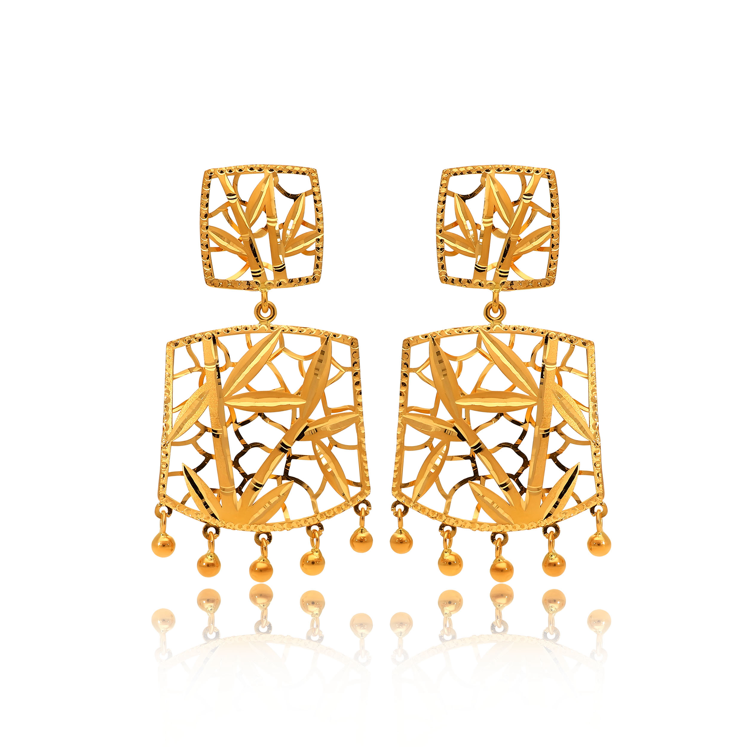Urban Tradition Artistic Gold Earrings - Senco Gold and Diamonds