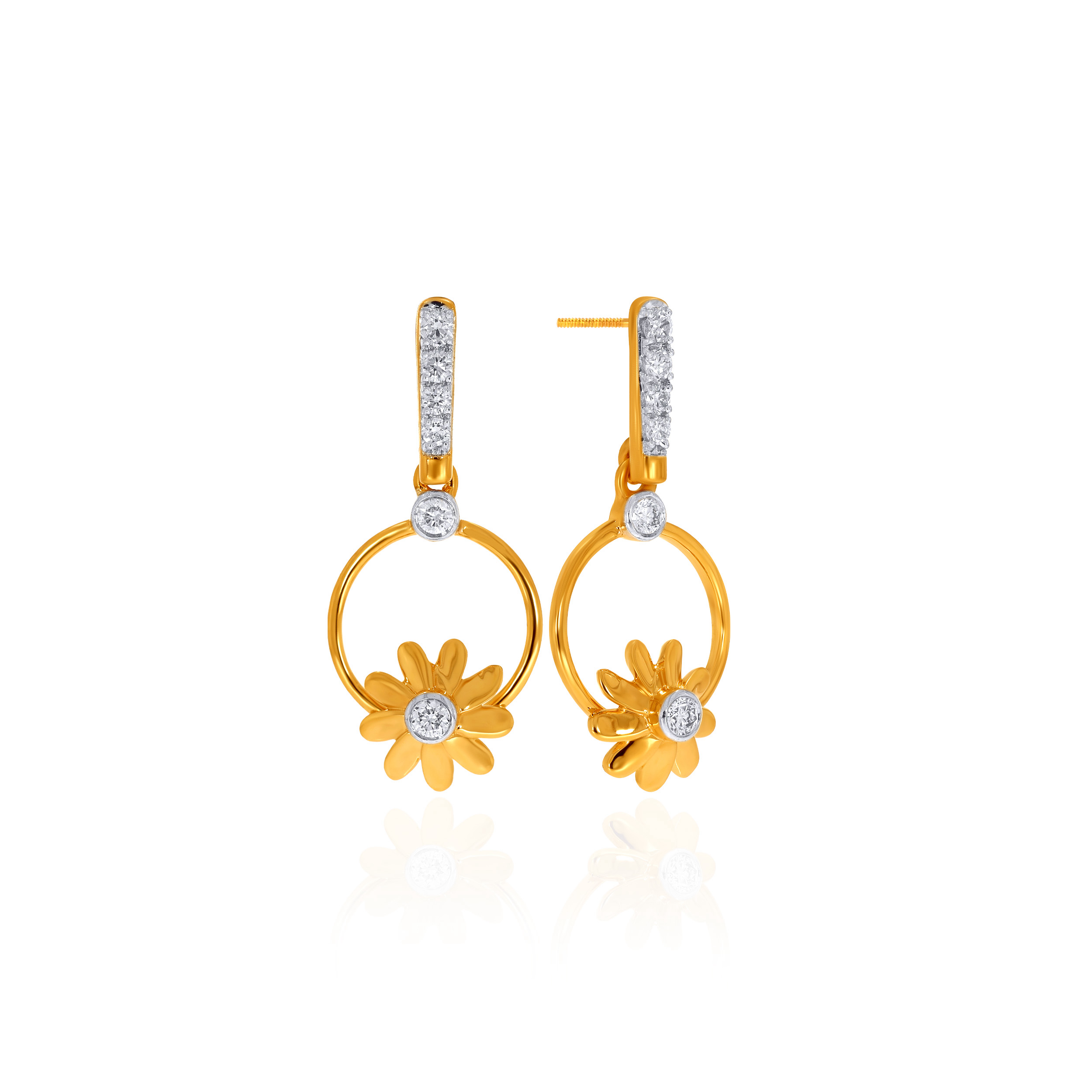Floral Whimsy Diamond Drop Earrings - Senco Gold and Diamonds