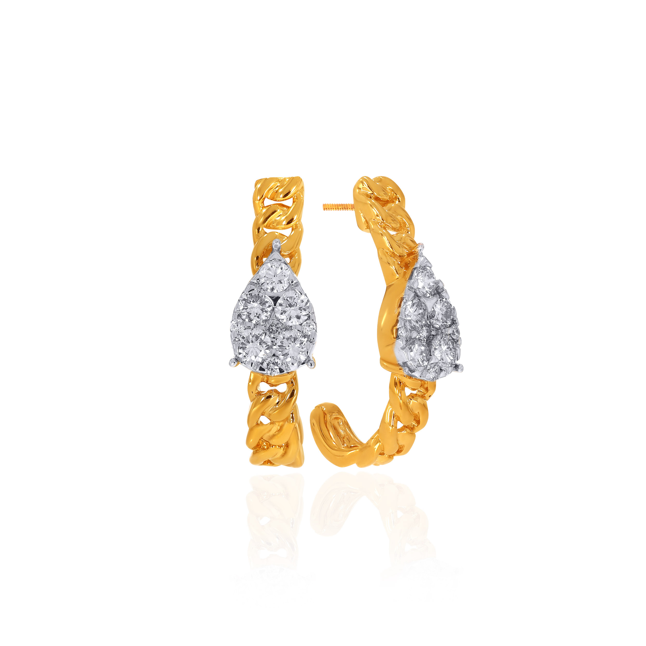 14K Yellow Gold Diamond Drop Earrings-DT-D000772720 - Senco Gold and Diamonds