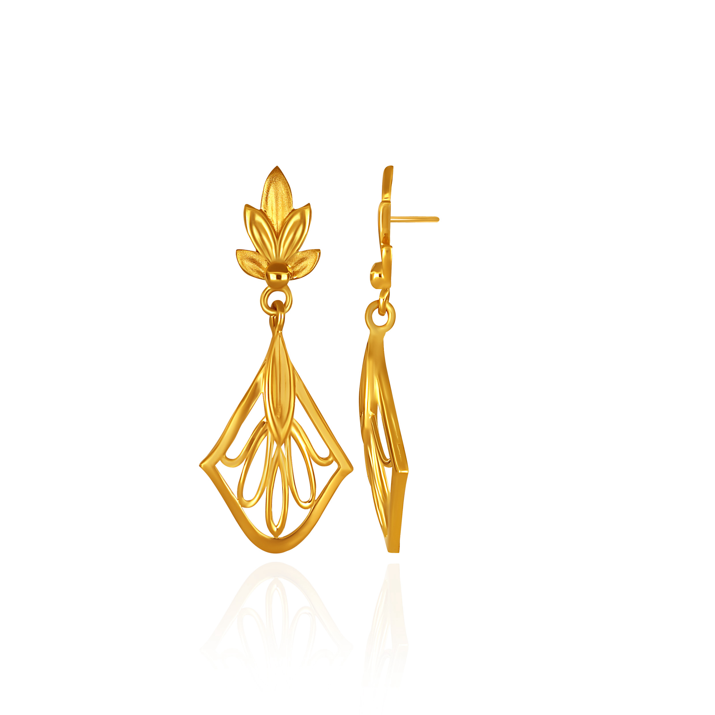 Gleam of Elegance Gold Drop Earrings - Senco Gold and Diamonds
