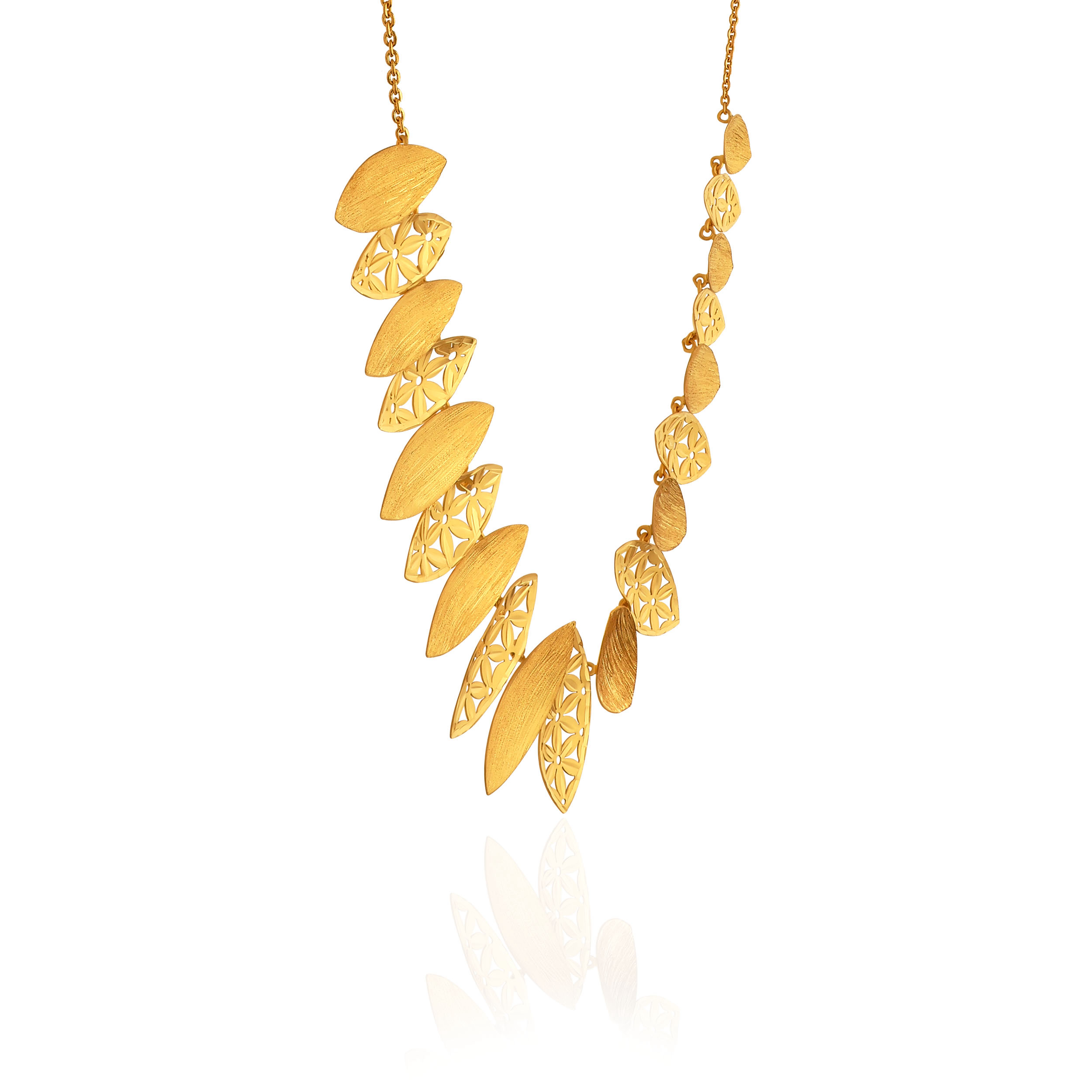 Lattice Leaf Gold Necklace - Senco Gold and Diamonds