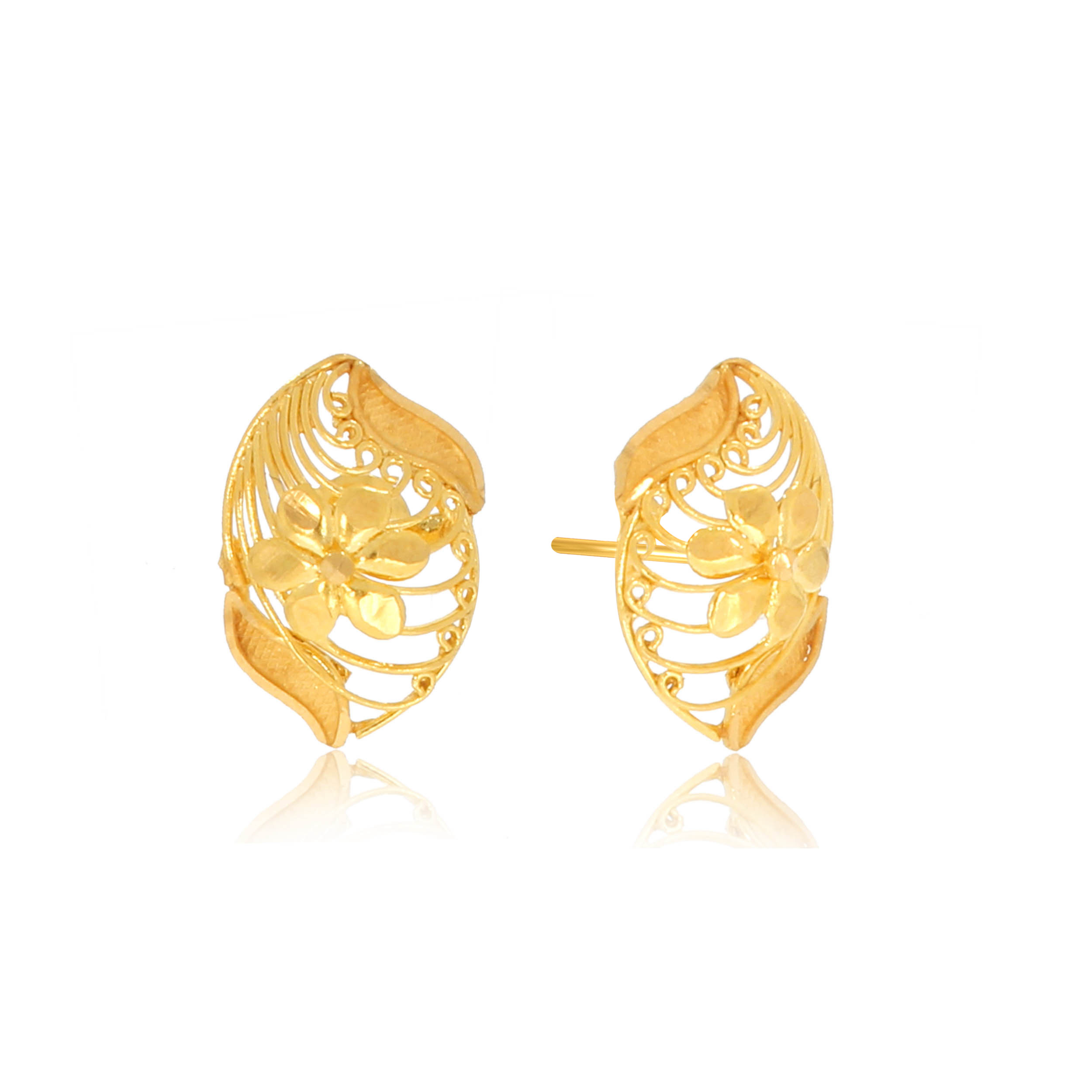 Bloomed Bliss Gold Studs - Senco Gold and Diamonds