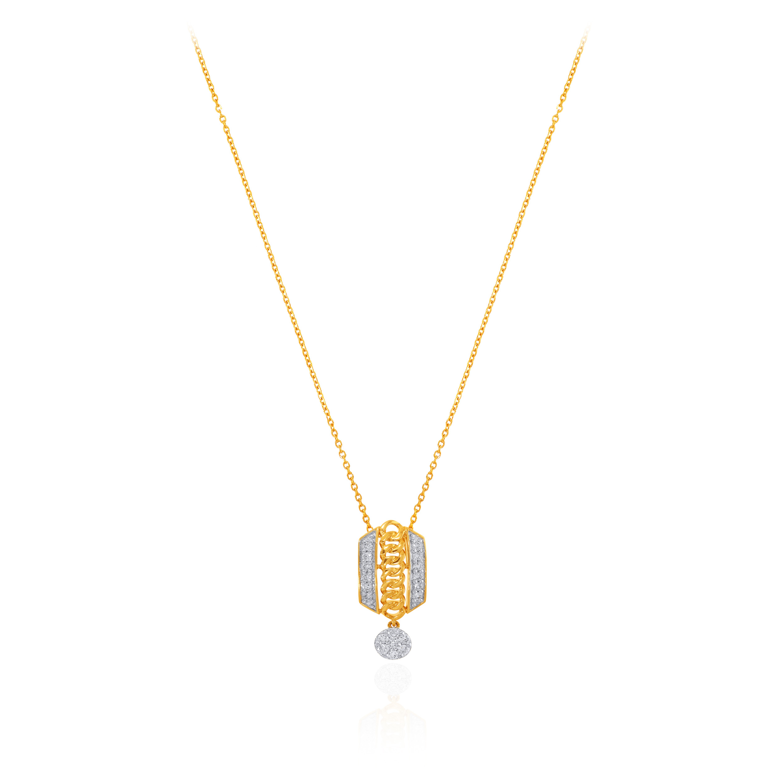 14K Yellow Gold Diamond Chain Pendant-DCP-D000772715 - Senco Gold and Diamonds