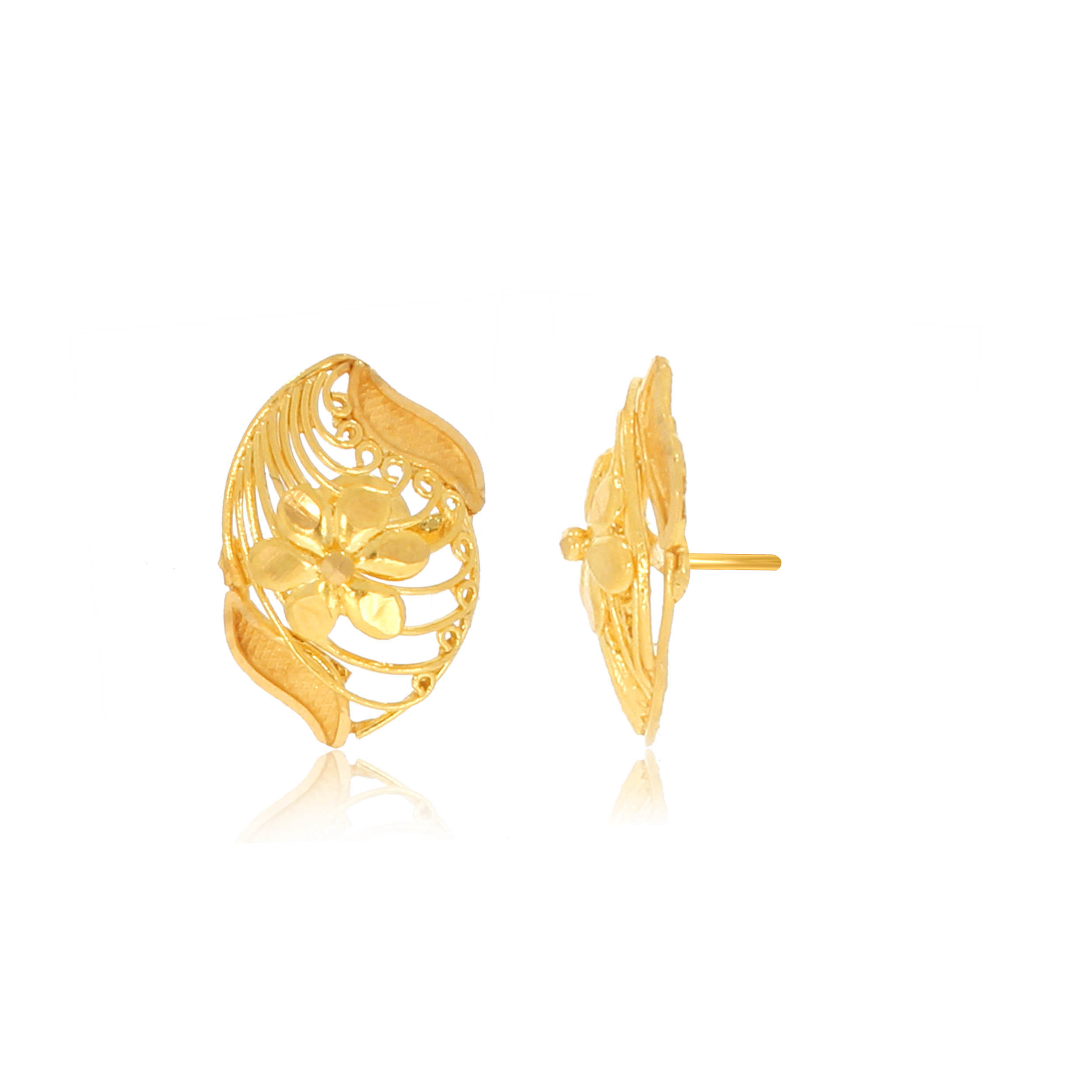Bloomed Bliss Gold Studs - Senco Gold and Diamonds