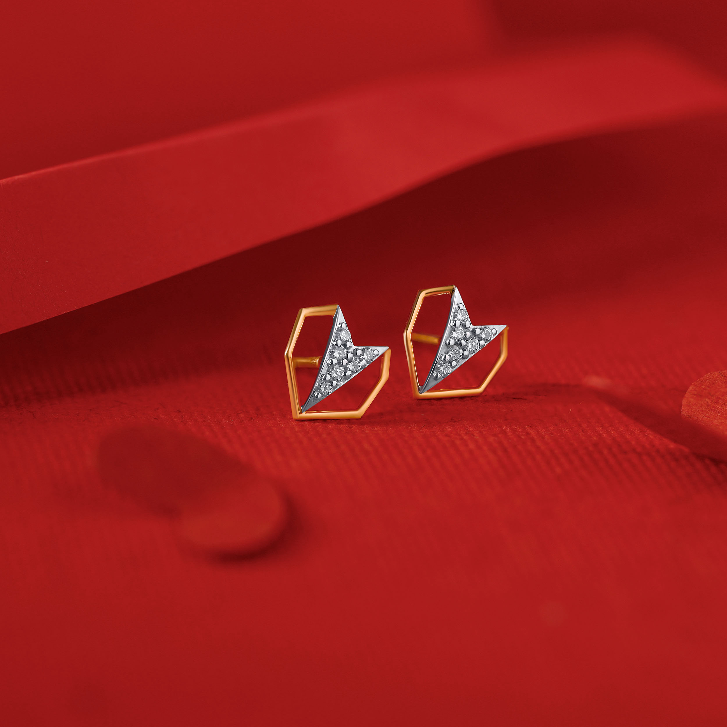 Enduring Bond Angular Diamond Earrings - Senco Gold and Diamonds