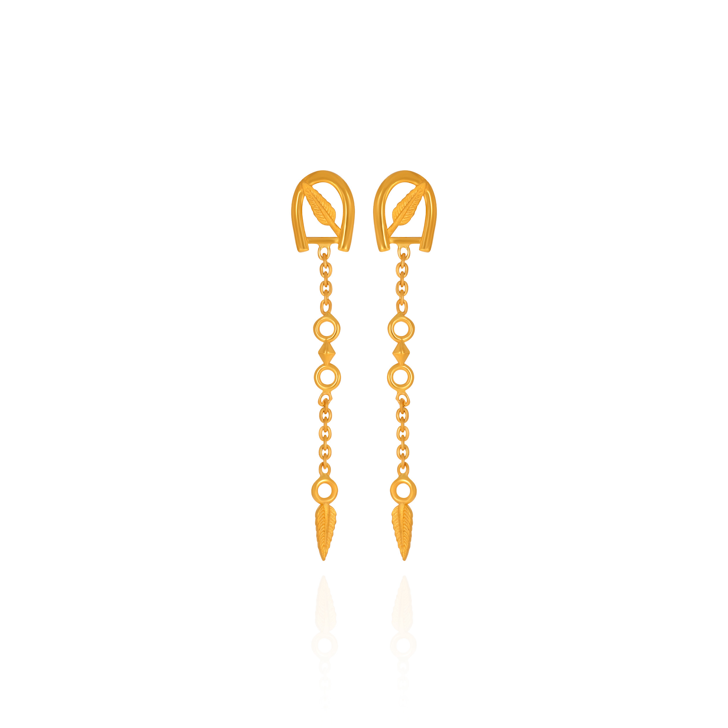 Festive Leaftrail Gold Earrings - Senco Gold and Diamonds