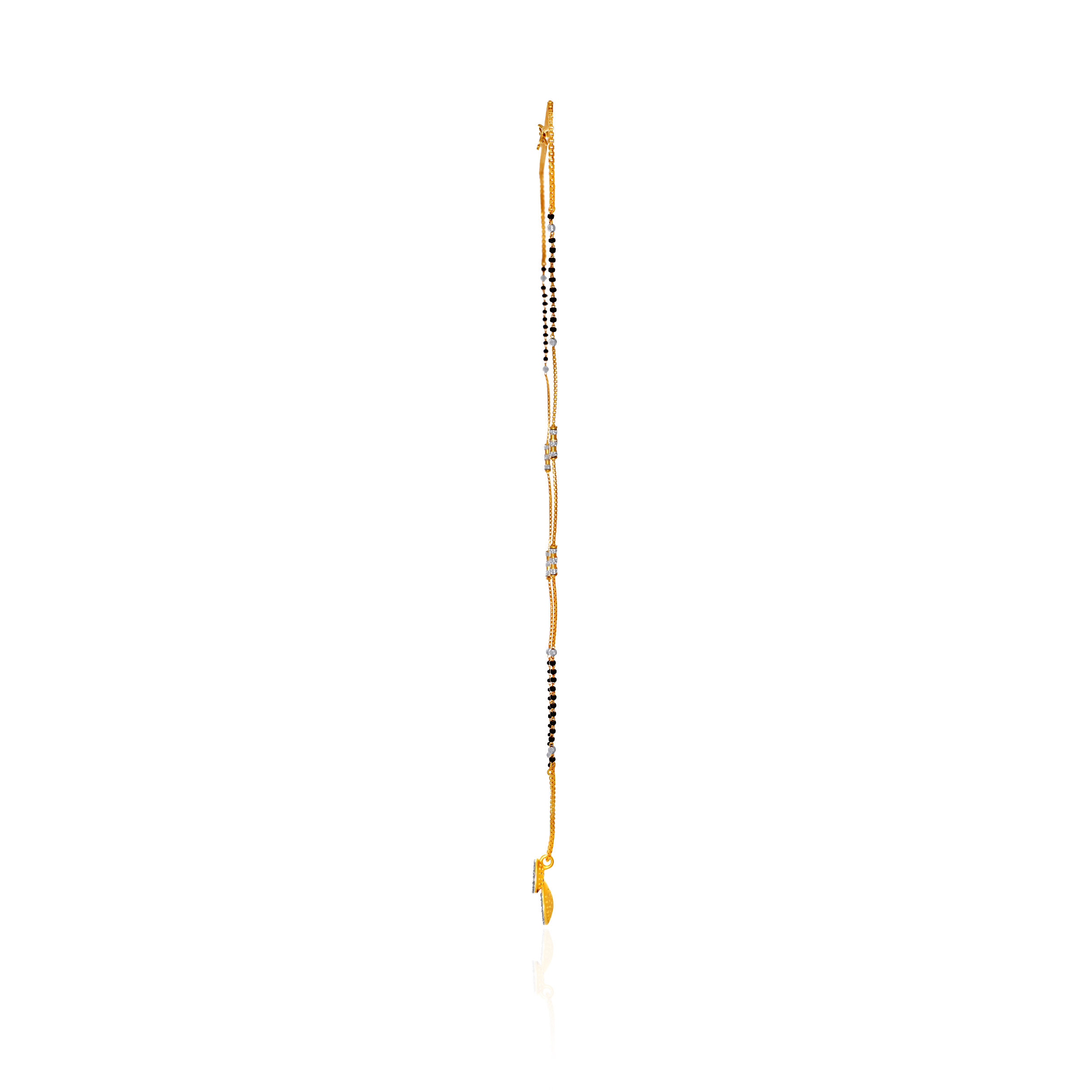 Graceful Black Bead Accent Gold Mangalsutra - Senco Gold and Diamonds