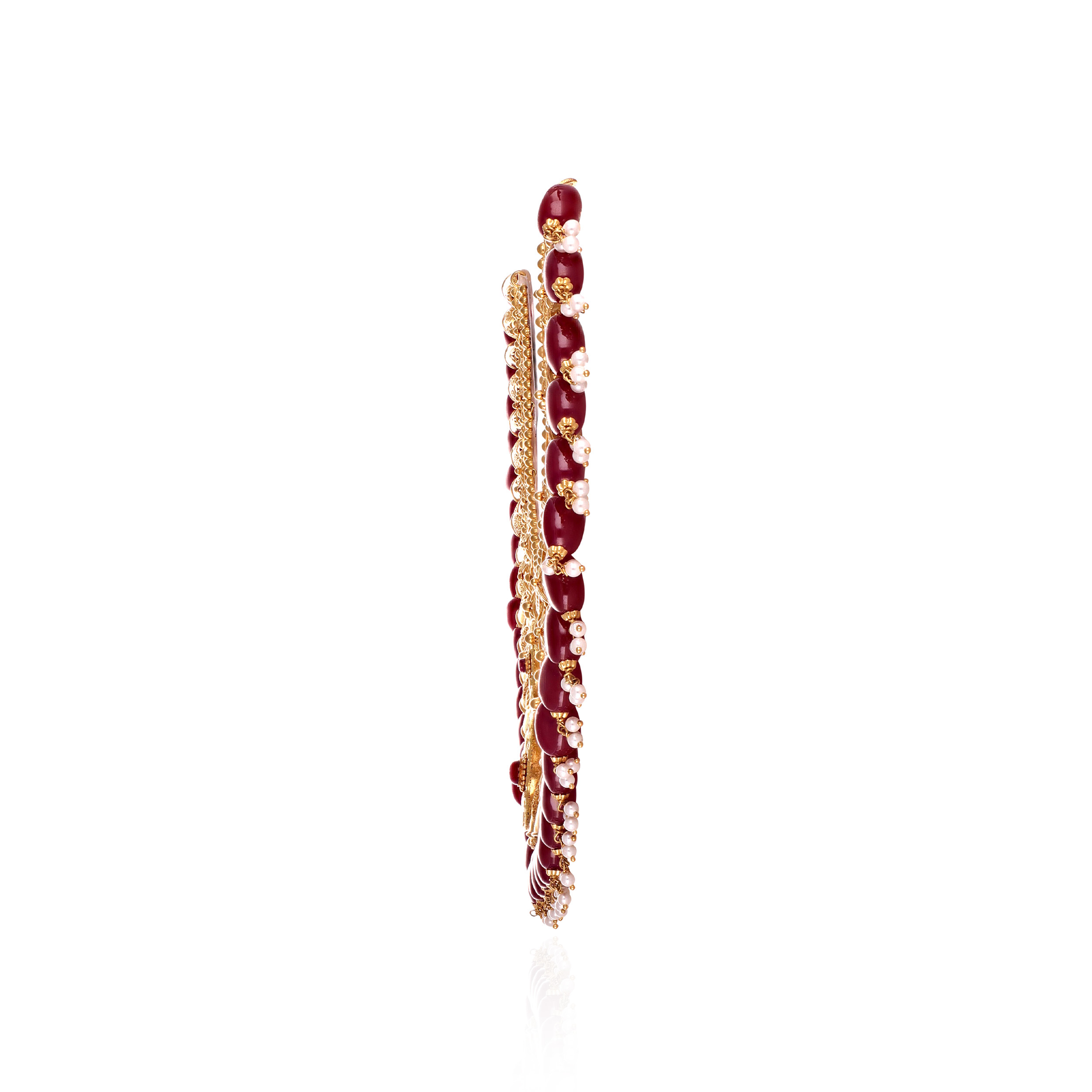 Sunlit Cascade Kundan Statement Gold Necklace - Senco Gold and Diamonds