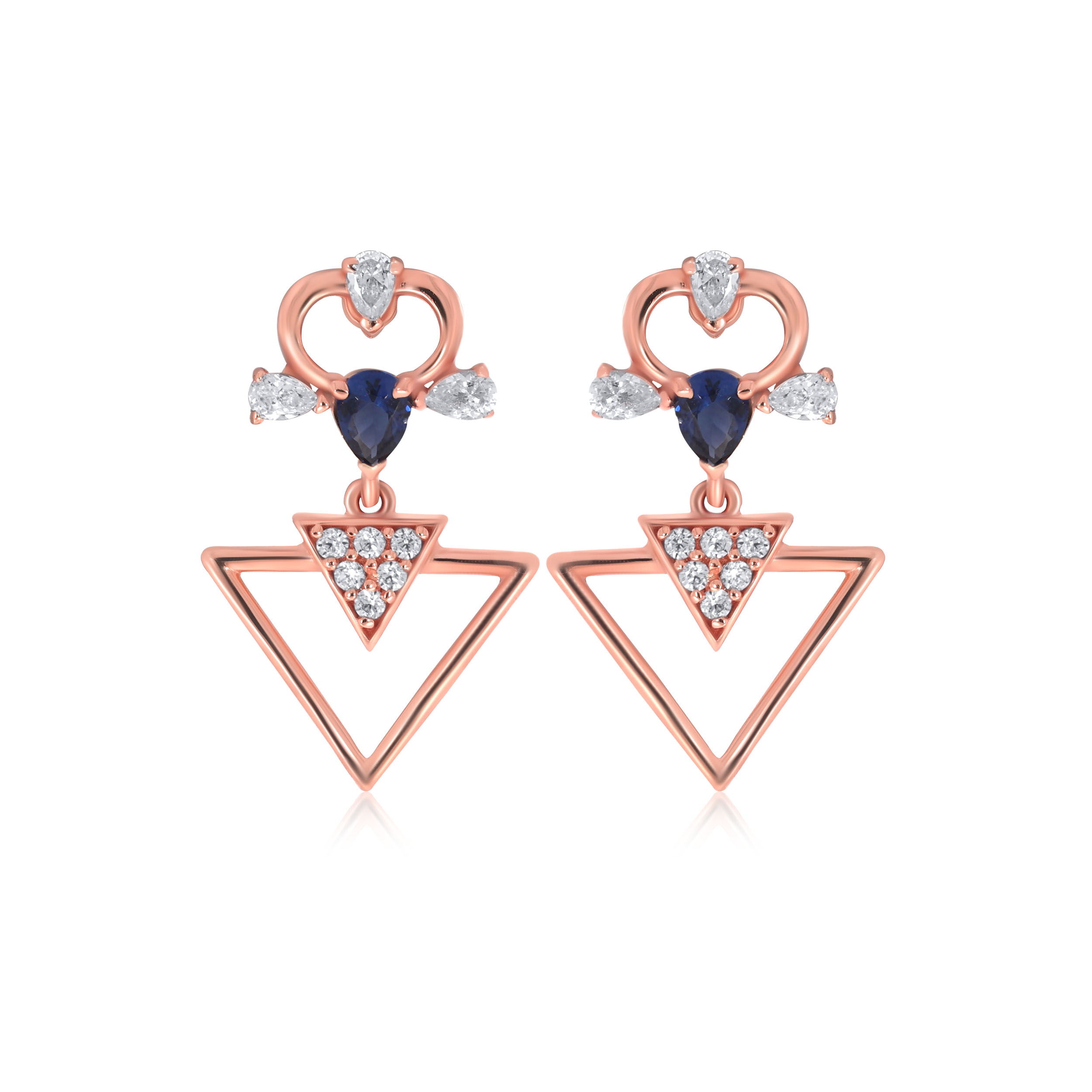 Triangular Treasure Gold Drop Earrings - Senco Gold and Diamonds