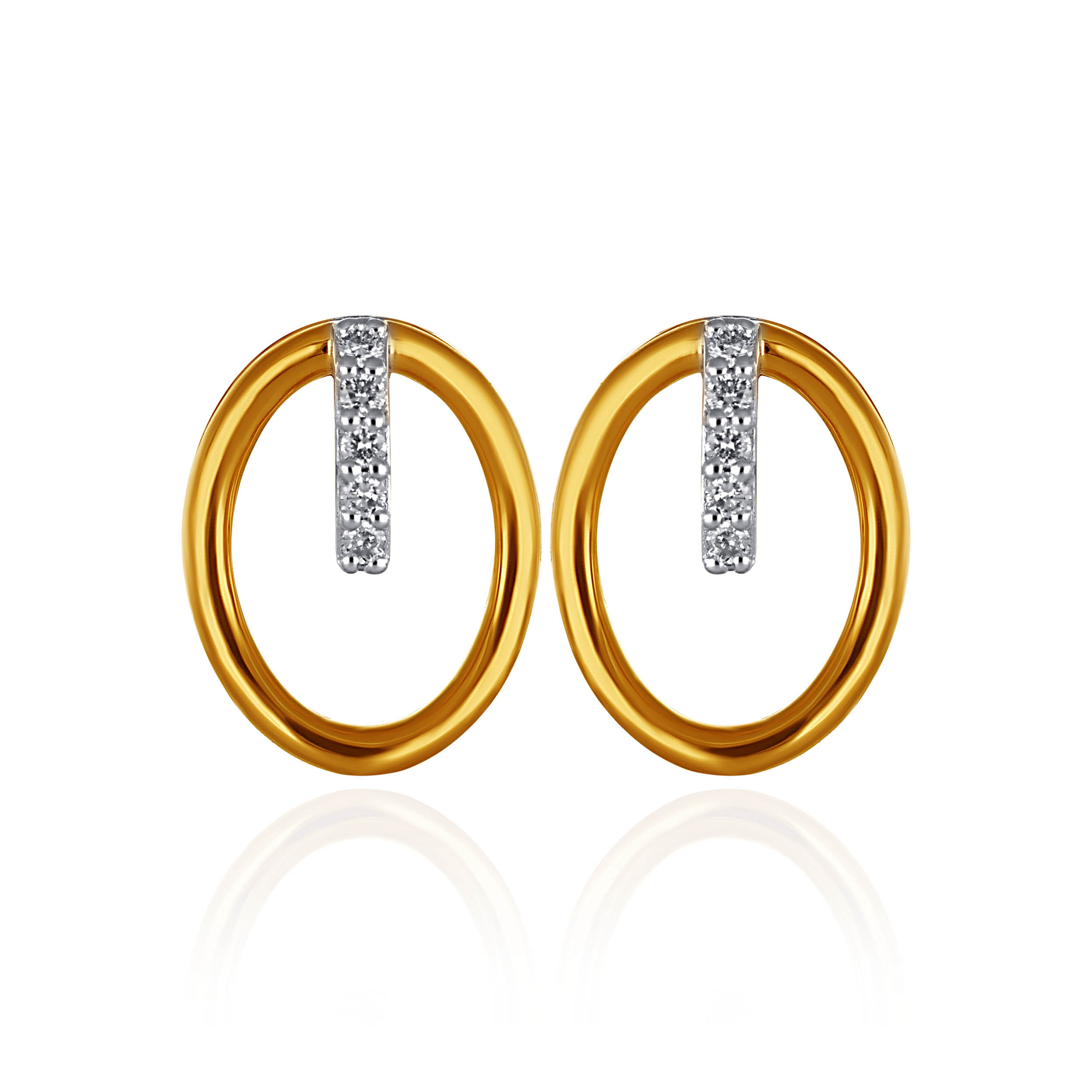Modern Oval Spark Diamond Studs - Senco Gold and Diamonds