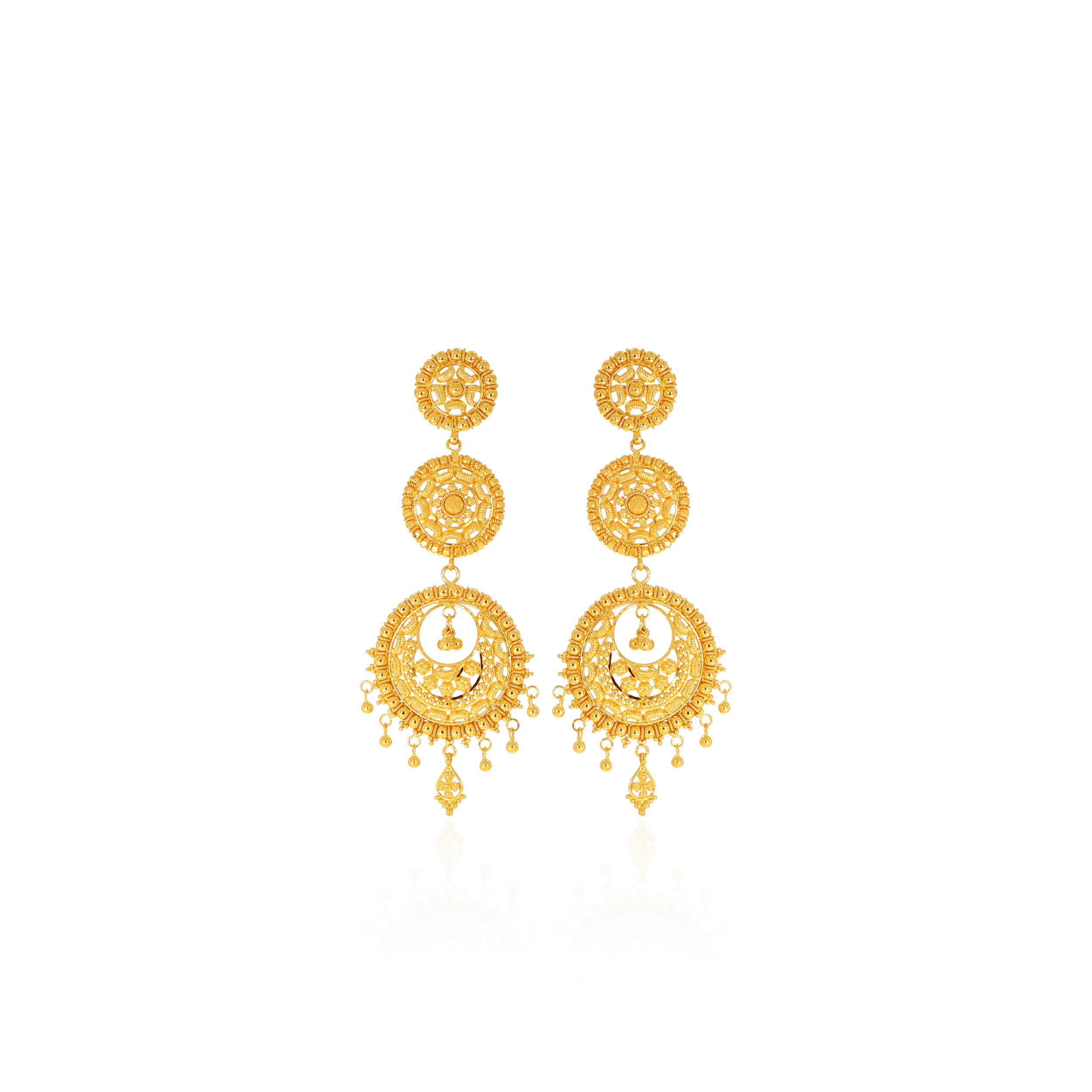 Trio Union Gold Chandbali Earrings - Senco Gold and Diamonds