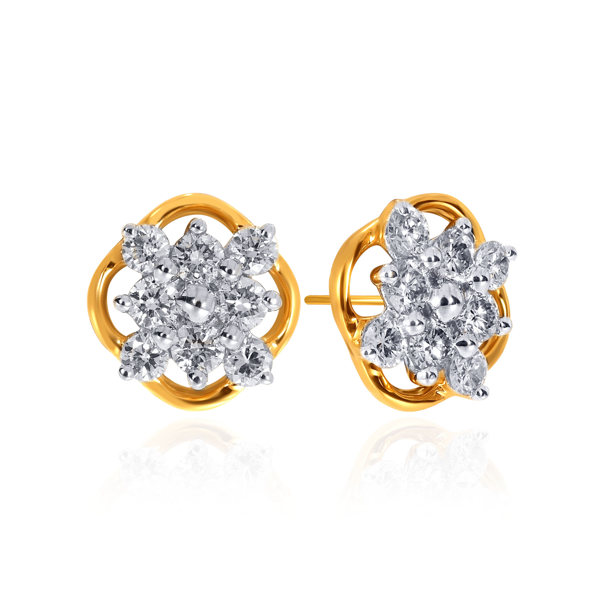14K Yellow Gold Diamond Studs Earrings-DT-D000768349 - Senco Gold and Diamonds