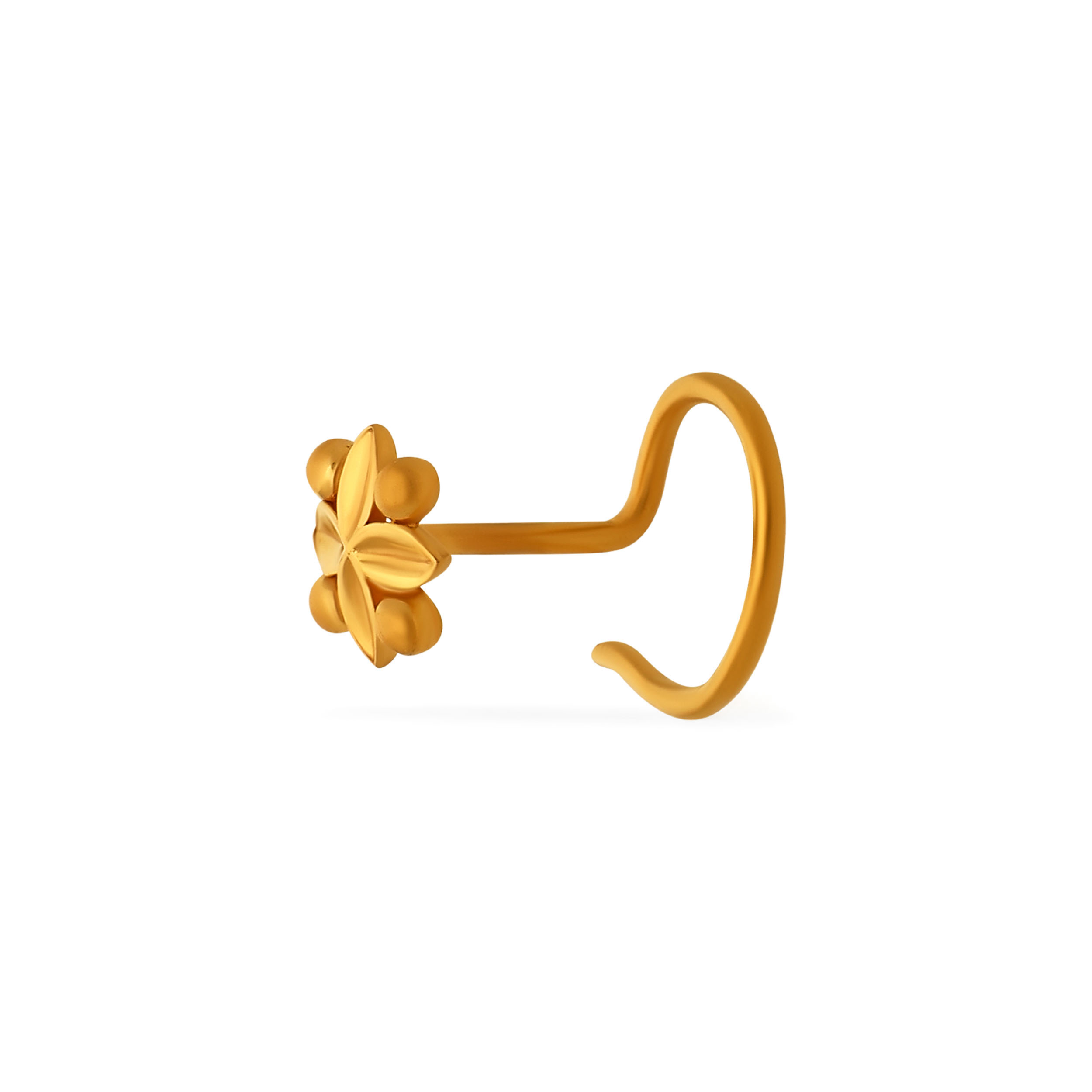 Petal Gleam Gold Nose Pin - Senco Gold and Diamonds