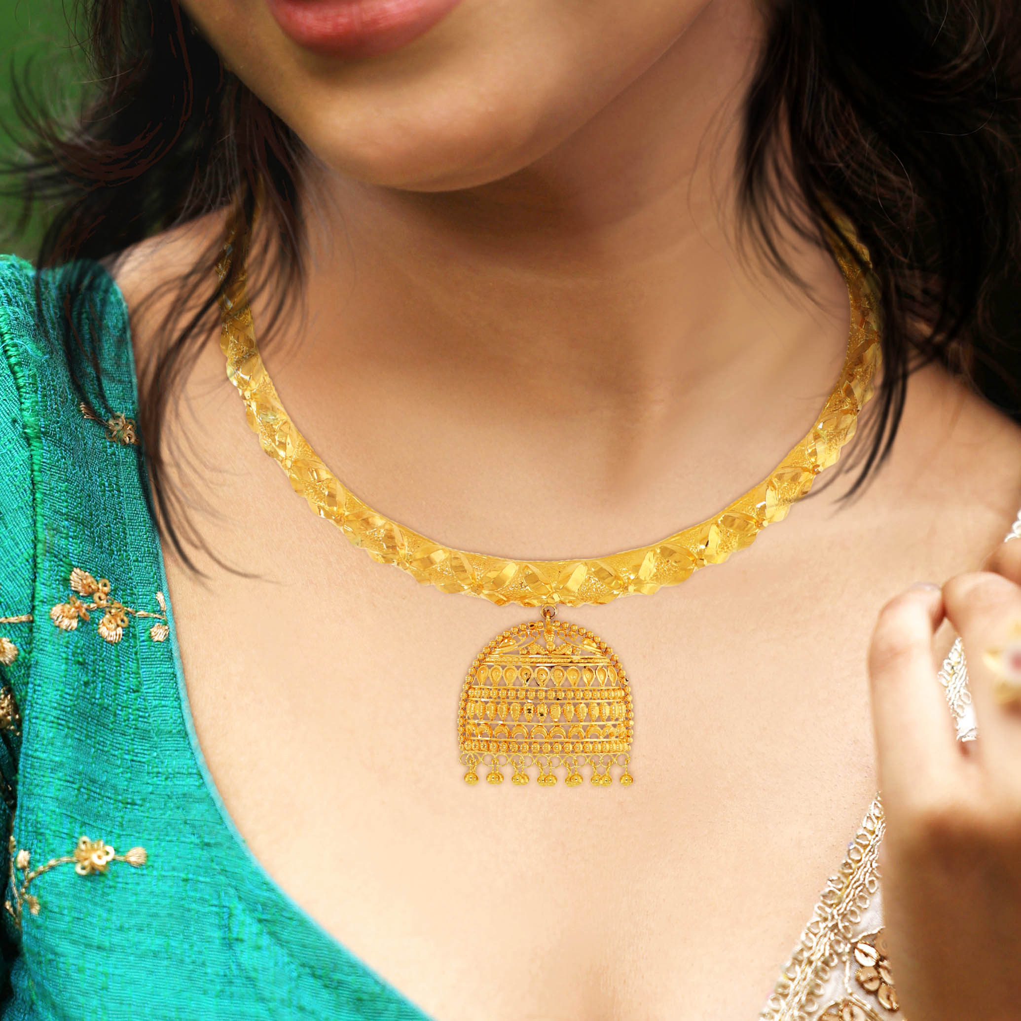 Aureate Dome Cascade Gold Necklace - Senco Gold and Diamonds